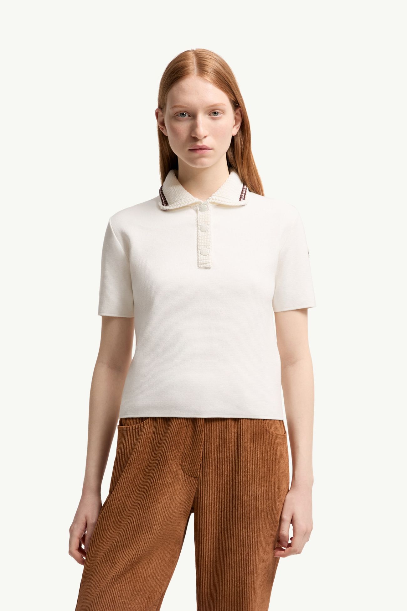 Polo de punto de algodón Mujer Blanco Moncler 3