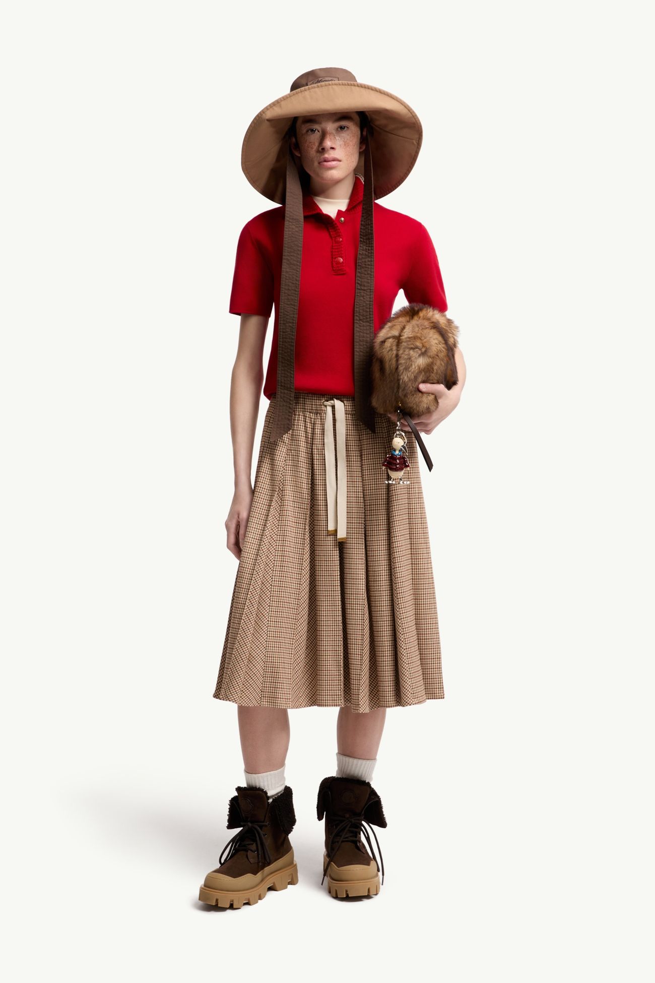 棉質針織Polo恤 女士 紅色 Moncler 0