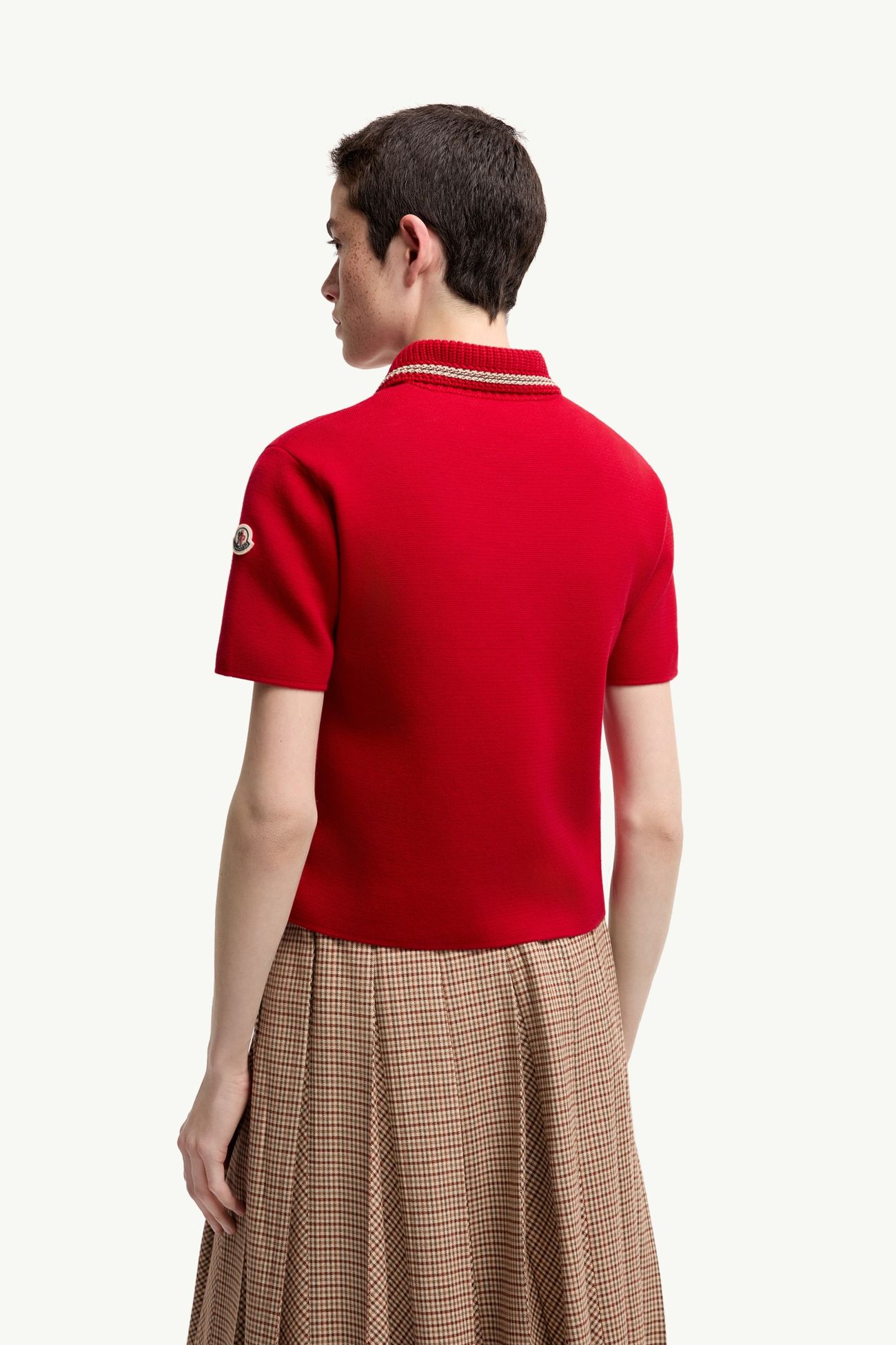 Polo en maille de coton Femmes Rouge Moncler 4