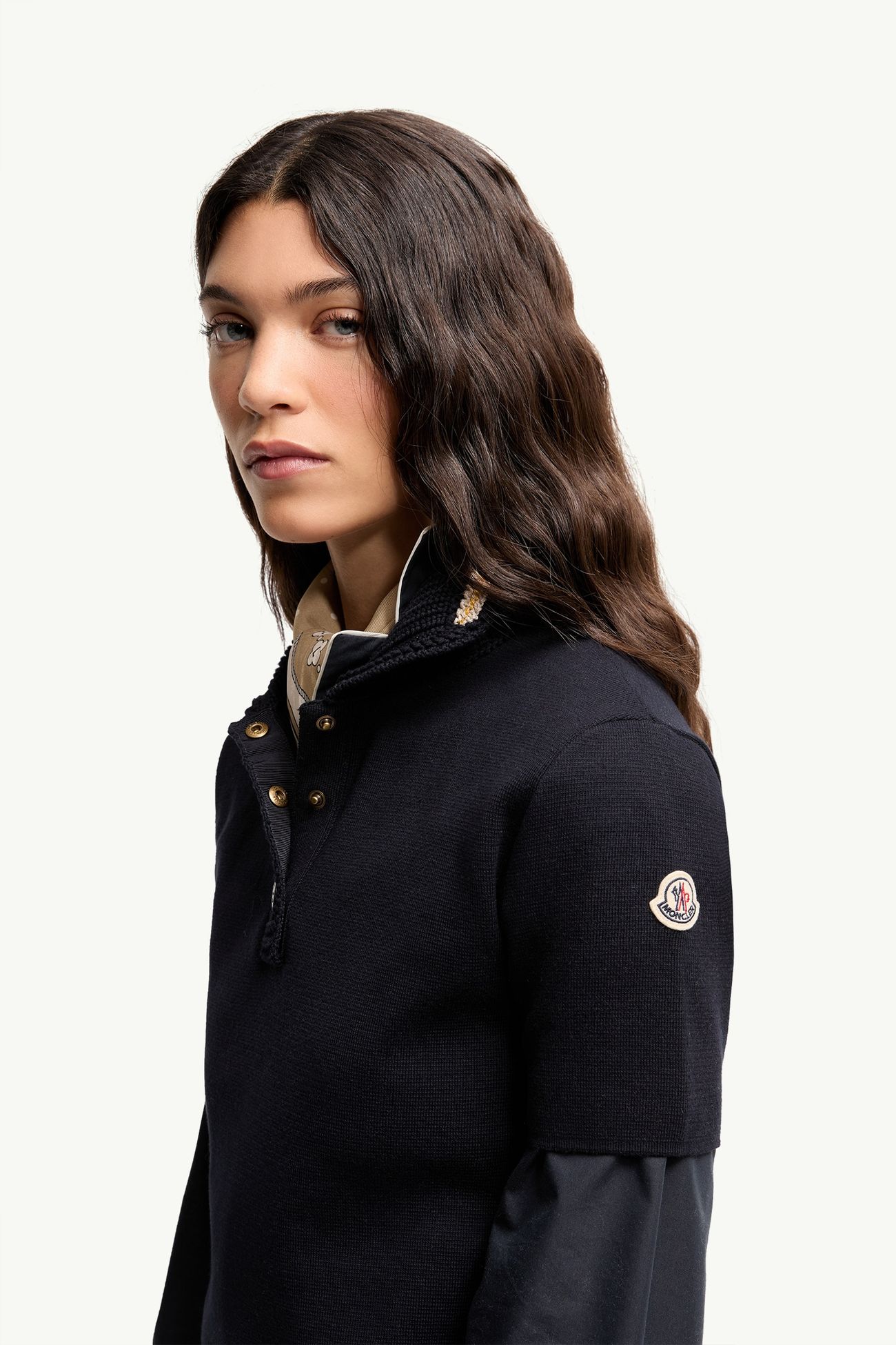 棉質針織Polo恤 女士 海軍藍色 Moncler 1