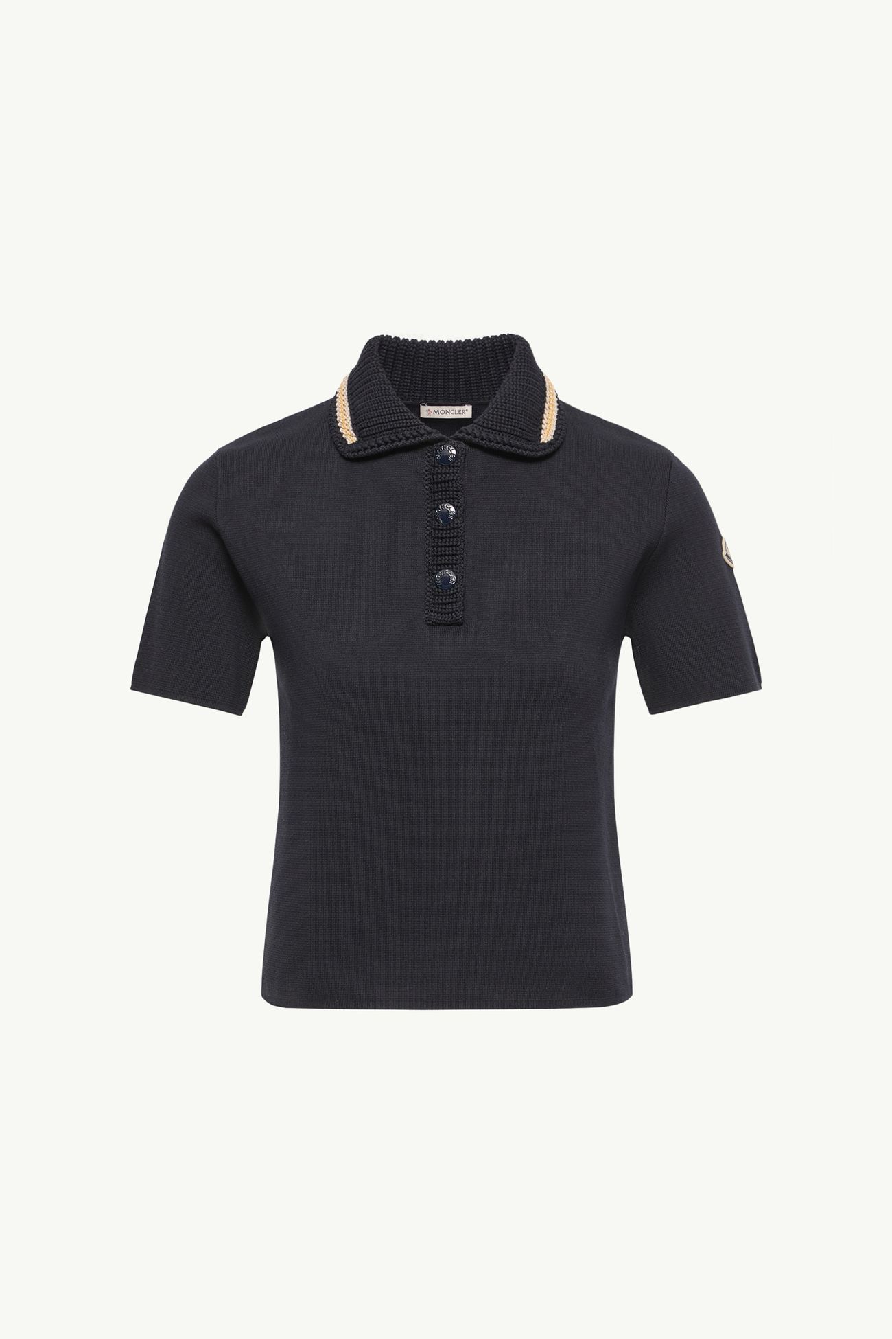Polo en maille de coton Femmes Bleu marine Moncler 2