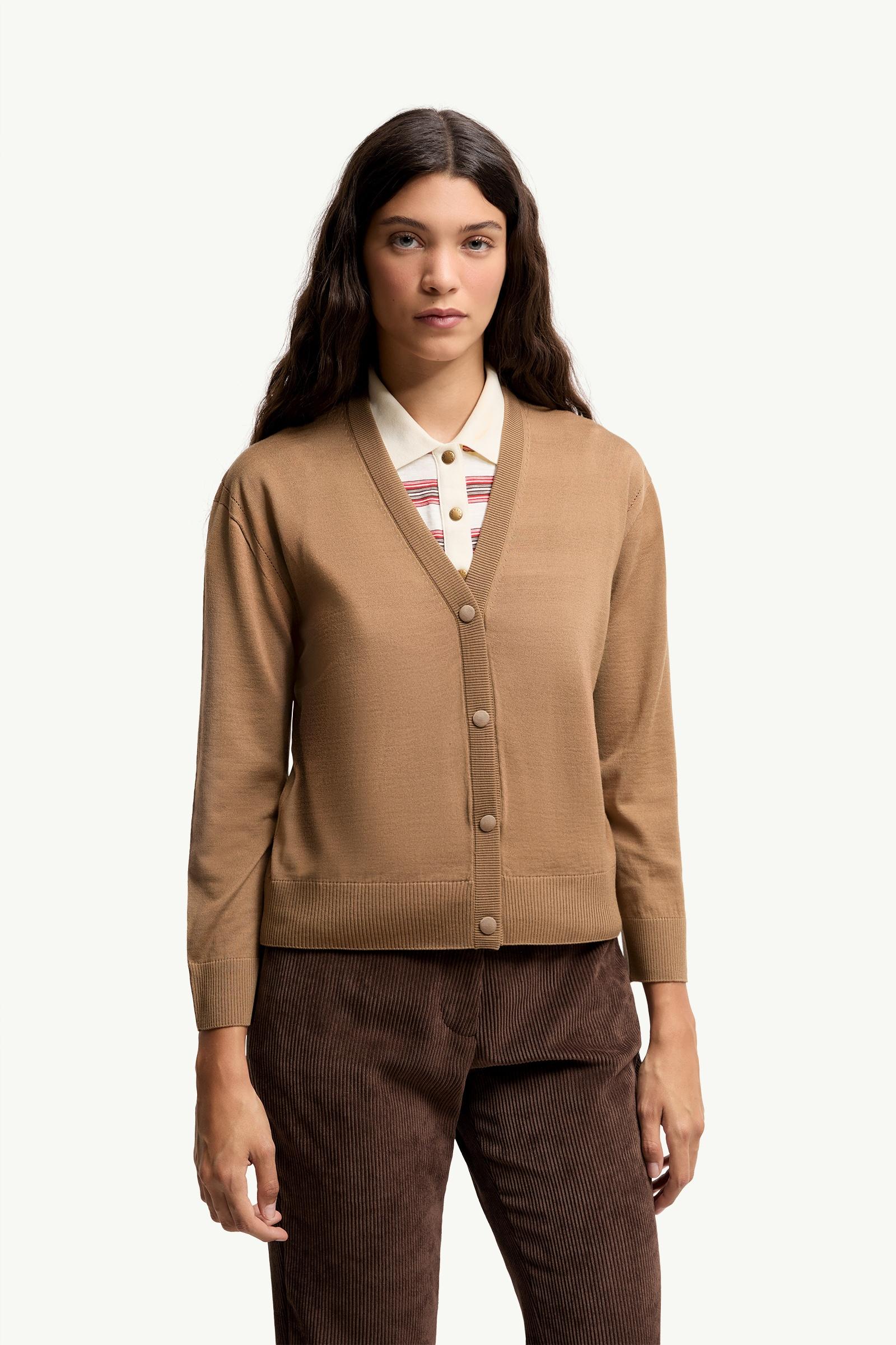 Beige Wool Cardigan - Sweaters & Cardigans for Women | Moncler ES