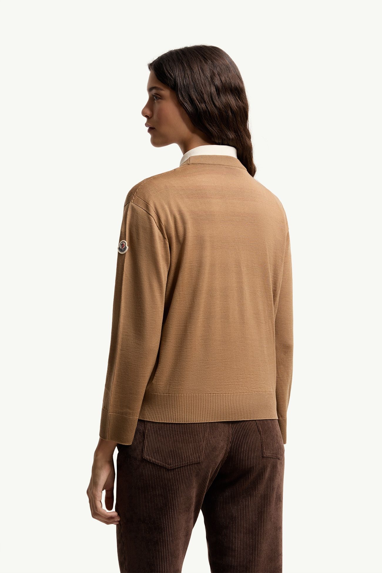 Wool Cardigan Women Beige Moncler 4