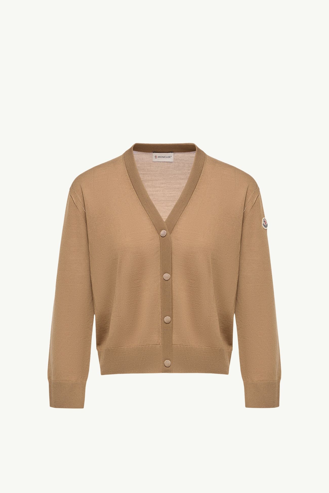Wool Cardigan Women Beige Moncler 2