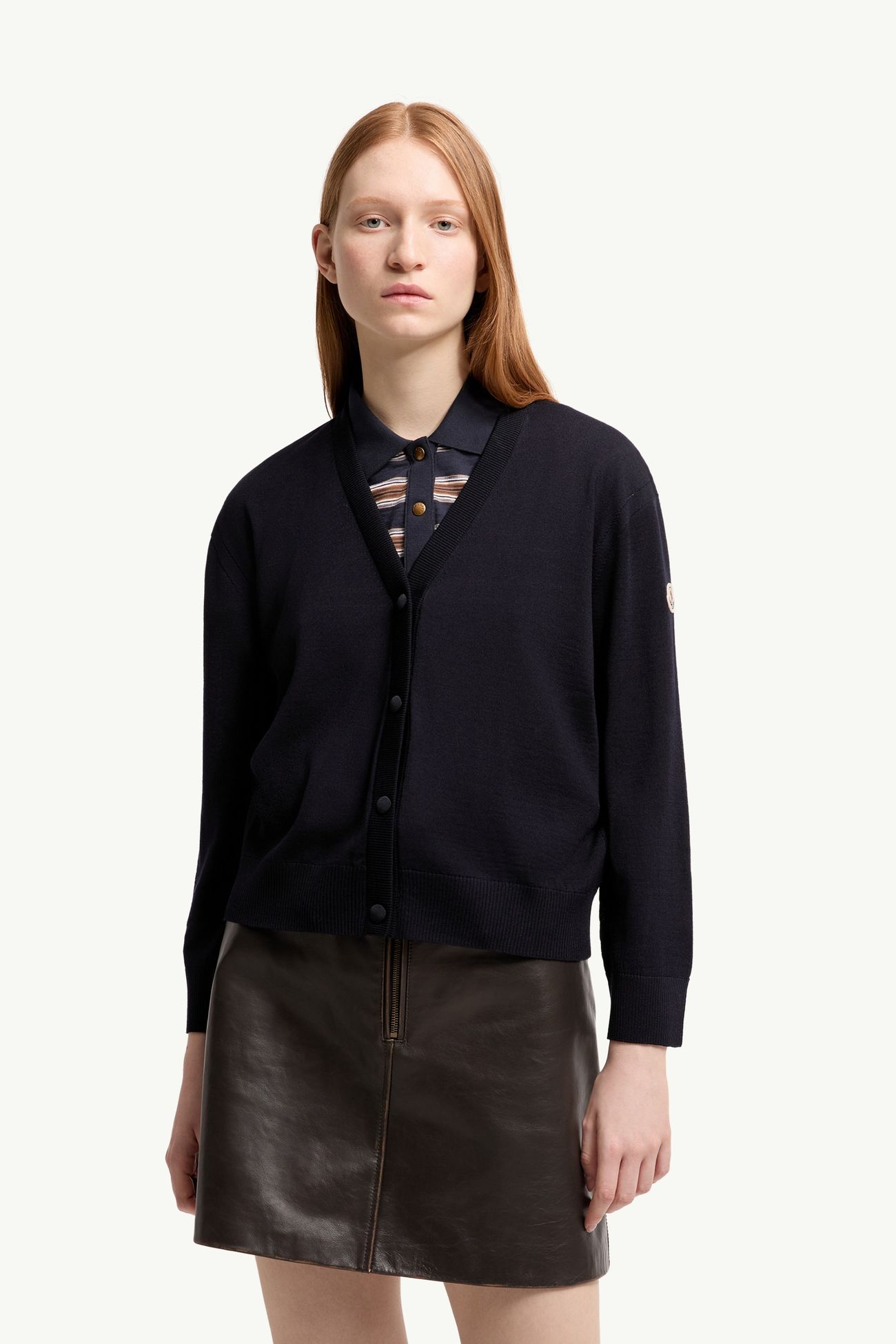 Cardigan in lana Donna Blu Navy Moncler 3