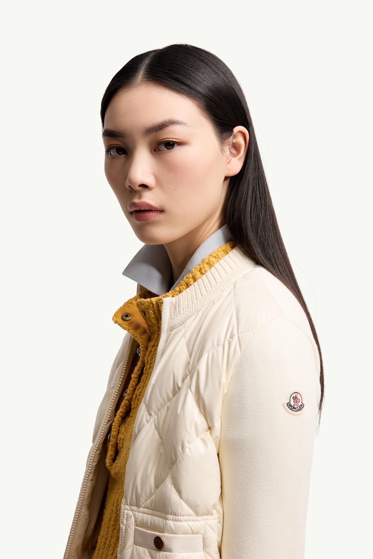 Cárdigan acolchado de algodón Mujer Blanco Moncler 1