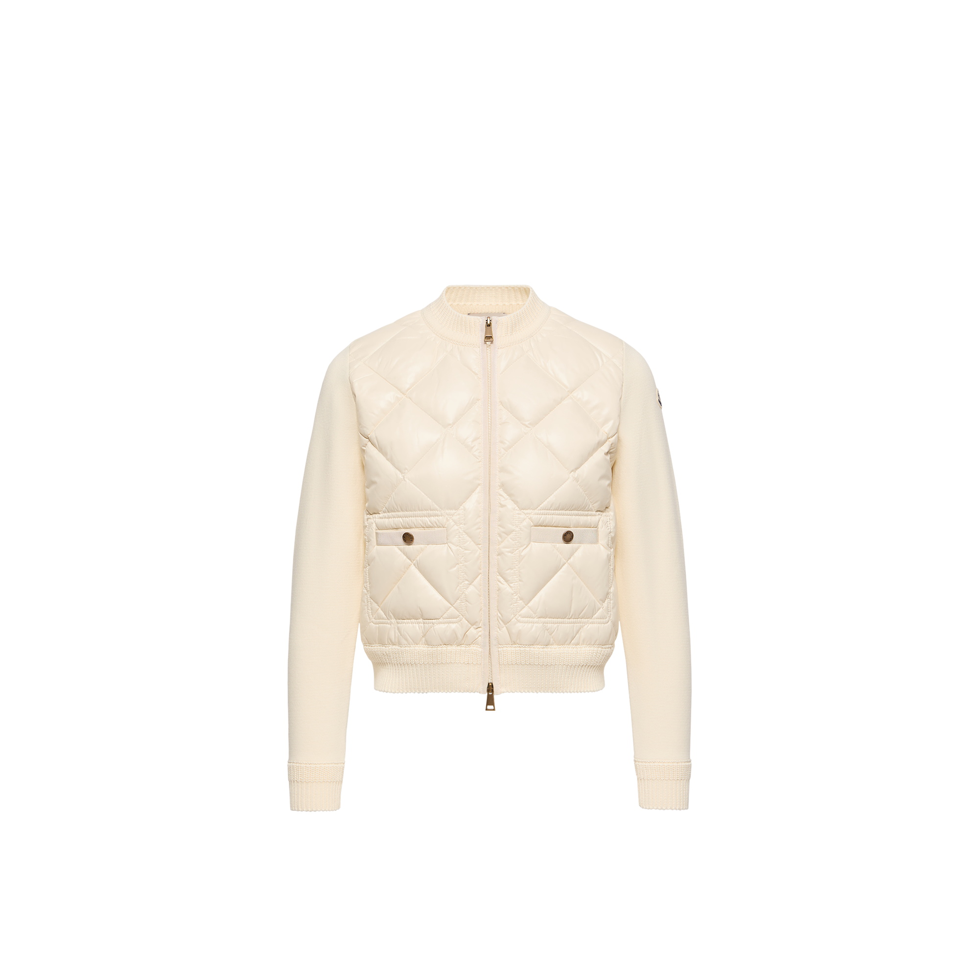 Moncler   Cotton Padded Cardigan for Women in White, Size: L