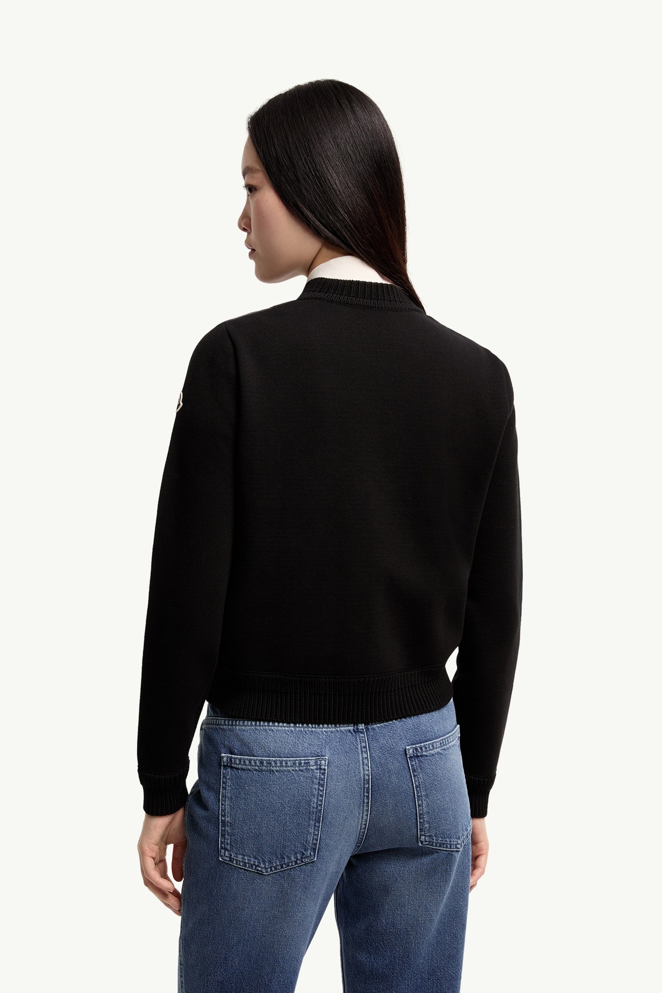Cardigan matelassé en coton Femmes Noir Moncler 4