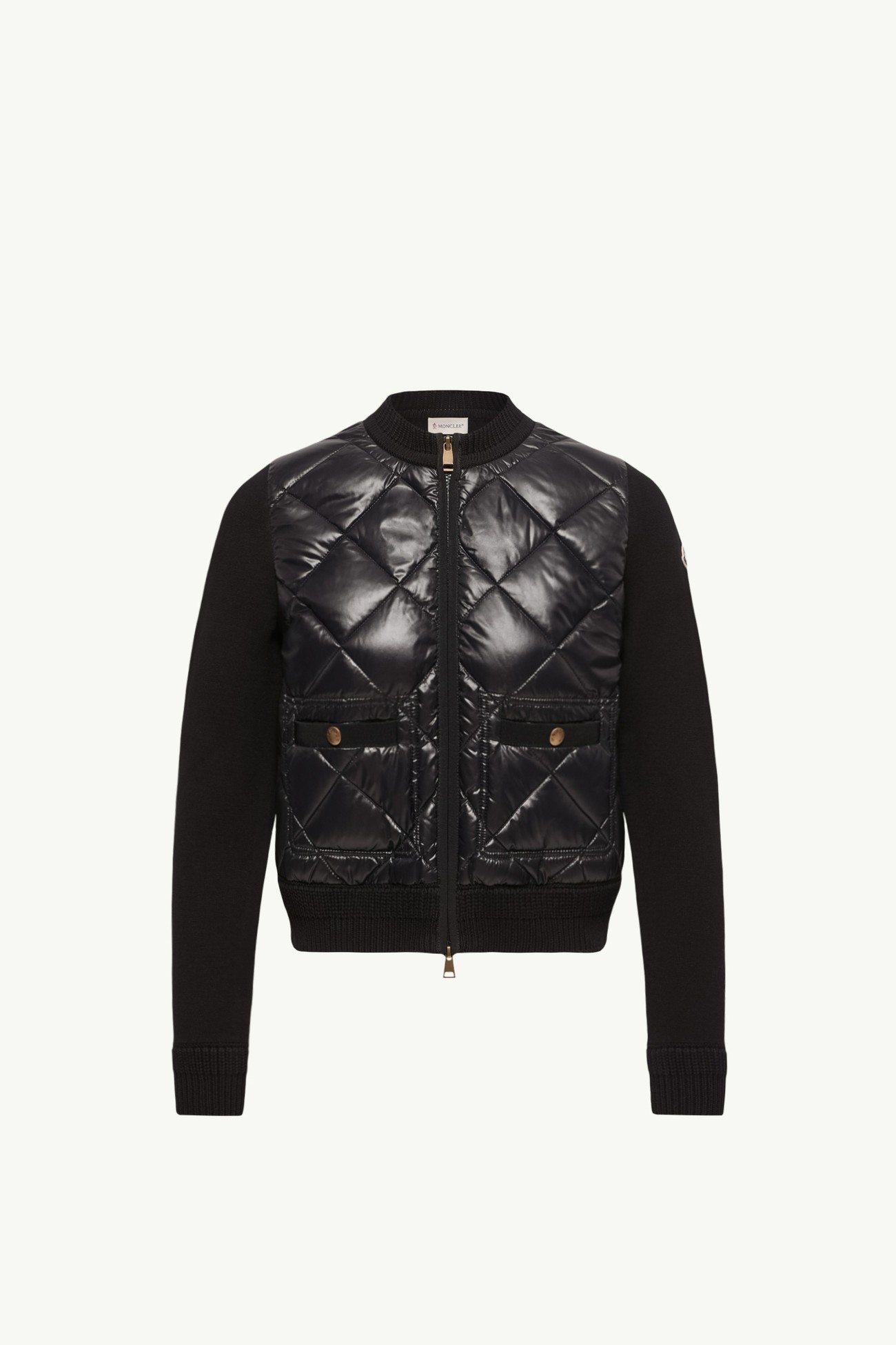 Cardigan matelassé en coton Femmes Noir Moncler 2
