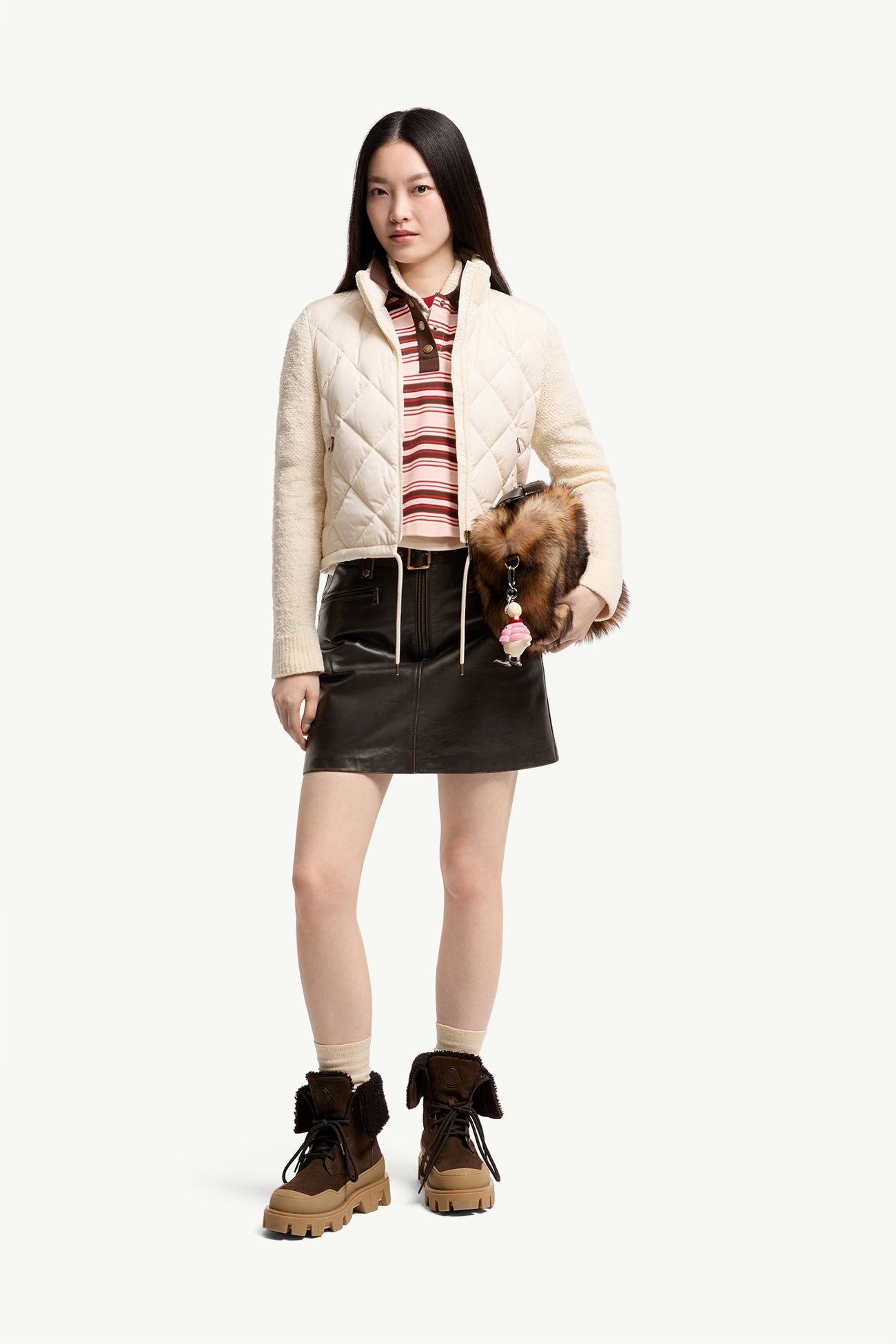 女士棉质混纺加衬拉链开衫 女士 白色 Moncler 0