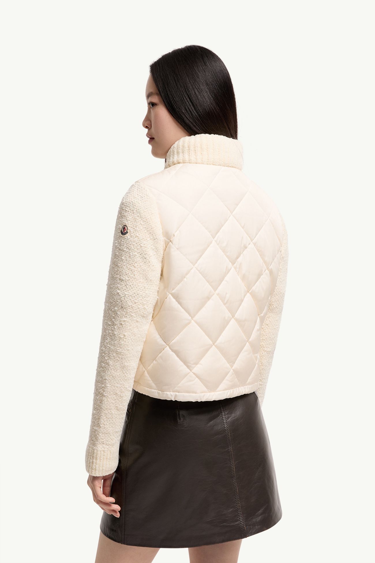 Cotton Blend Padded Zip-Up Cardigan Women White Moncler 4