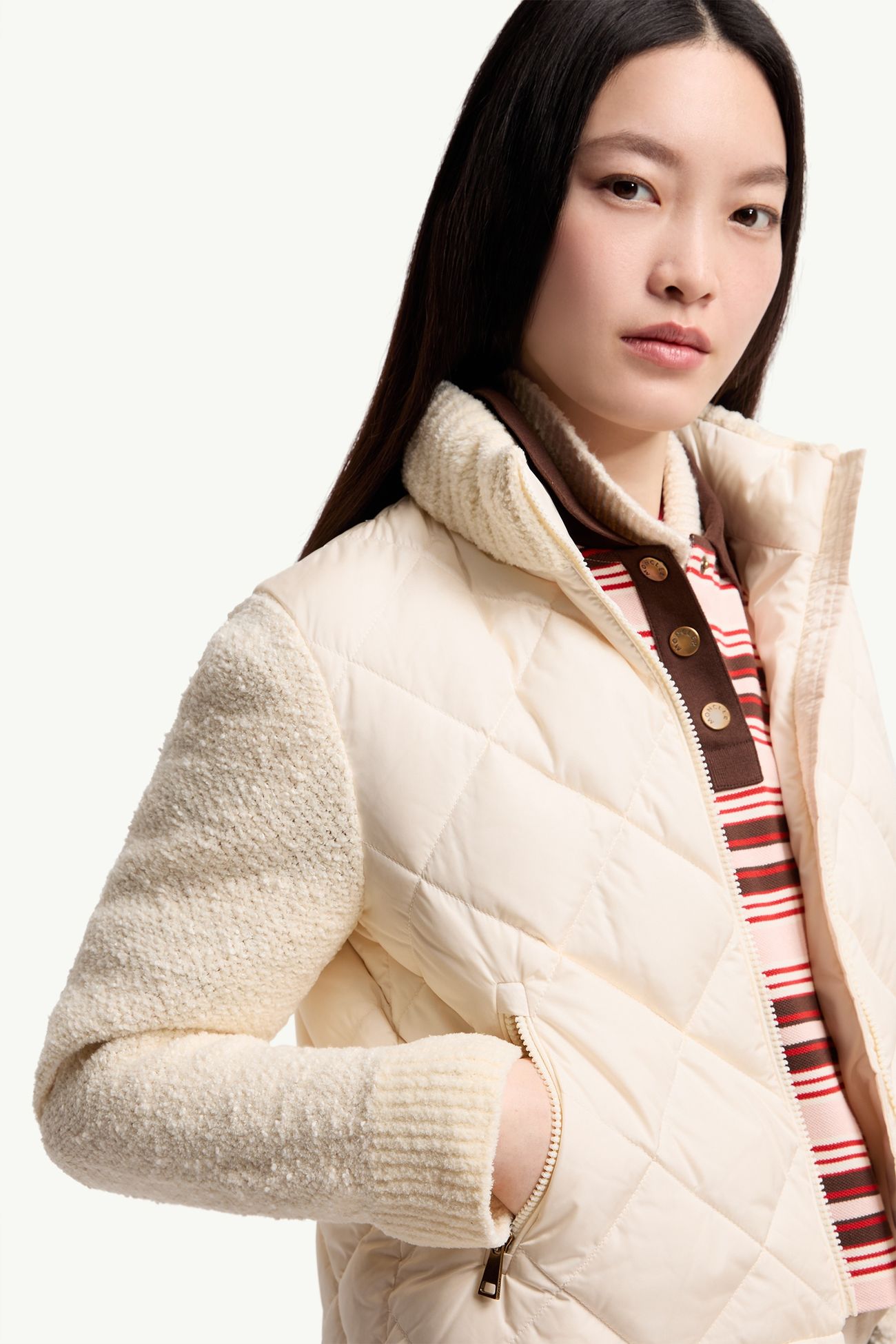 女士棉质混纺加衬拉链开衫 女士 白色 Moncler 5