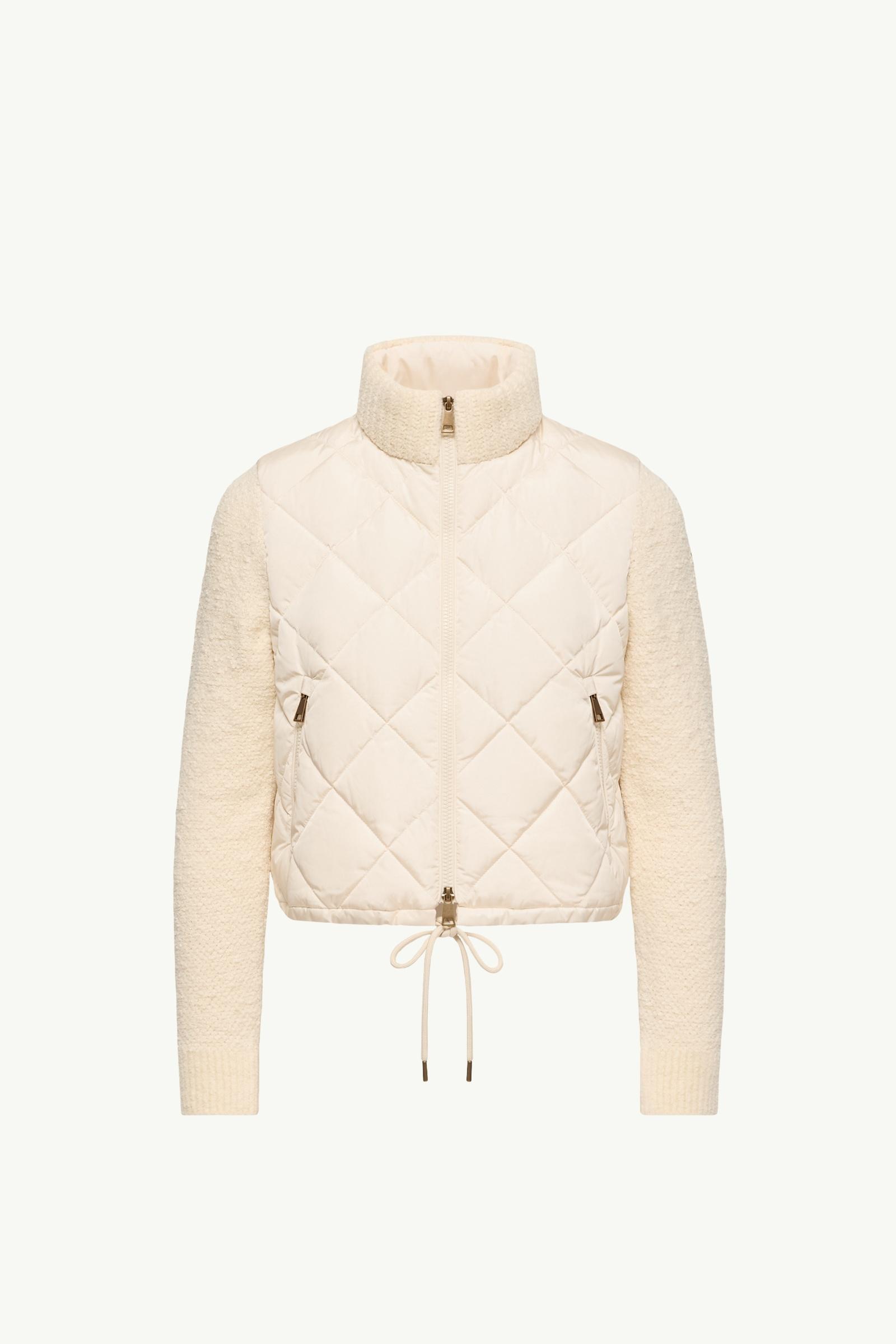 Cotton Blend Padded Zip-Up Cardigan Women White Moncler, 1 of 0