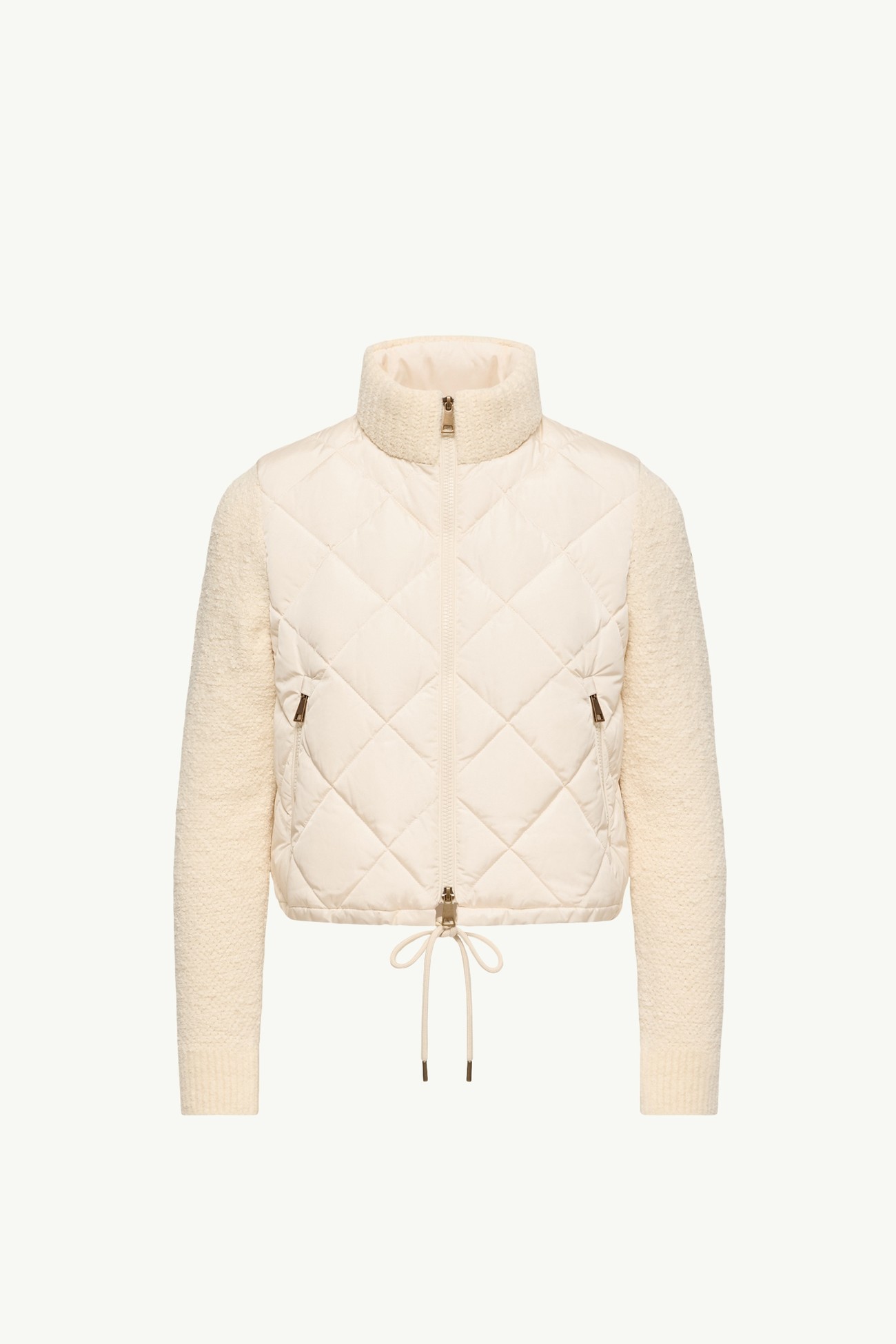 Cárdigan acolchado con cremallera de mezcla de algodón Mujer Blanco Moncler 2
