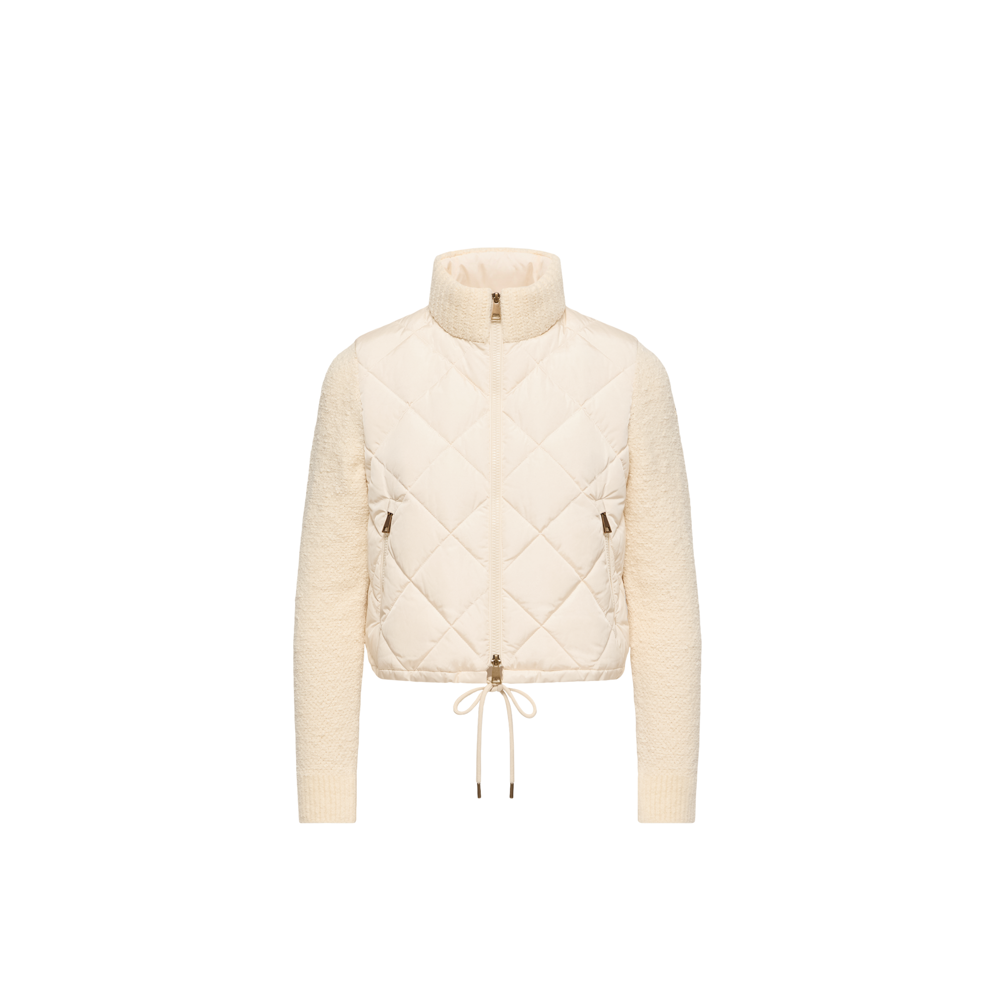 Moncler   Cotton Blend Padded Zip-Up Cardigan for Women in White, Size: Xs