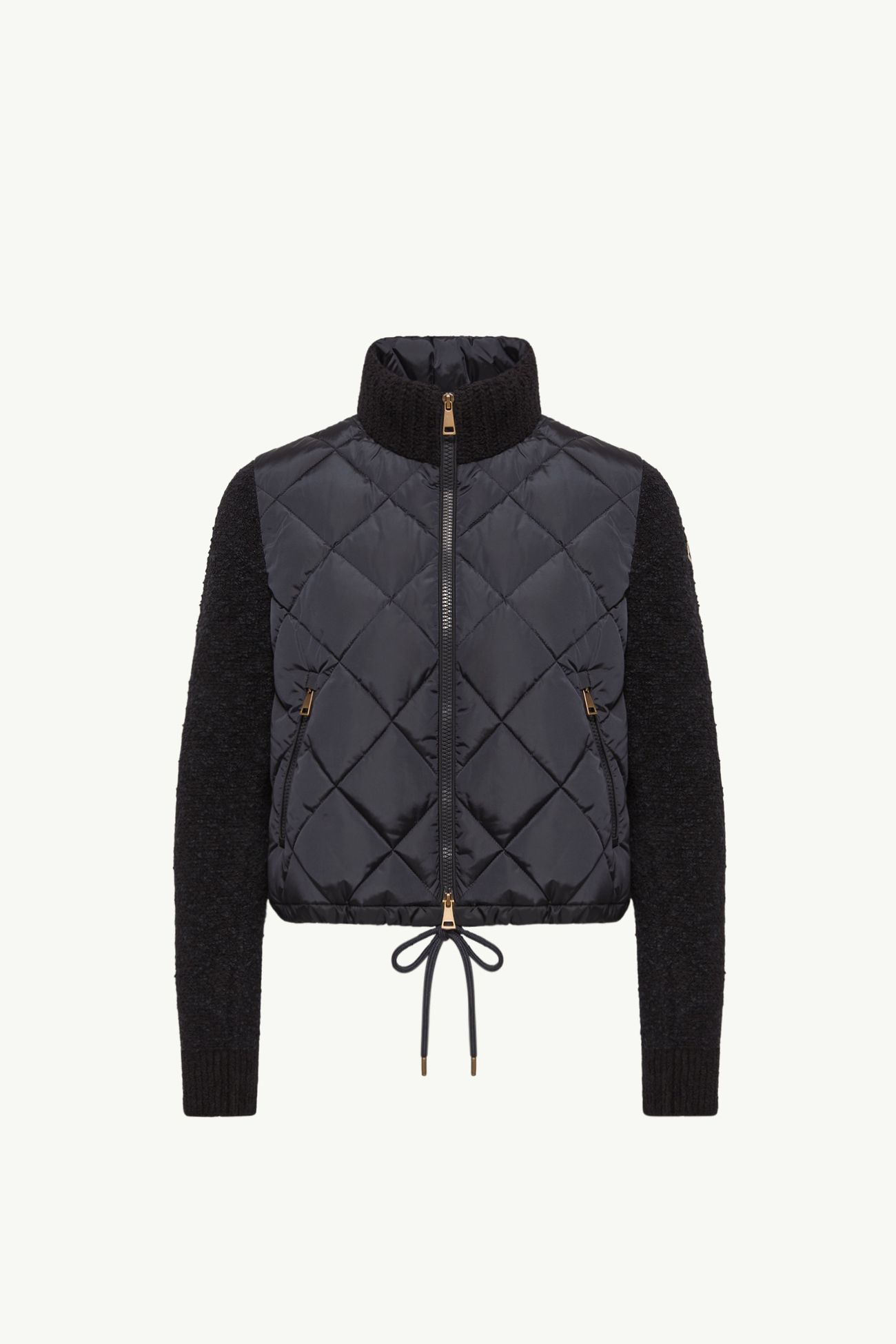 Cardigan imbottito con zip in misto cotone Donna Blu Navy Moncler 2