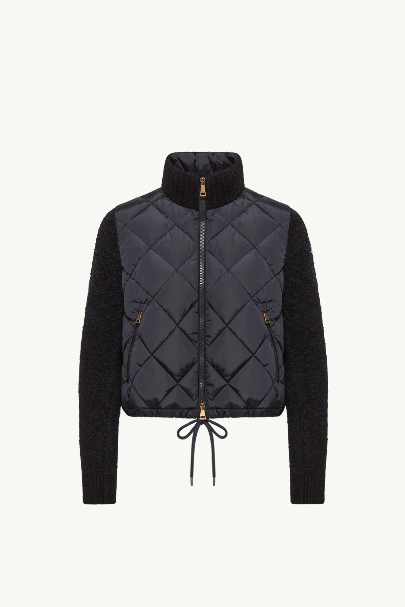Cardigan imbottito con zip in misto cotone Donna Blu Navy Moncler 2