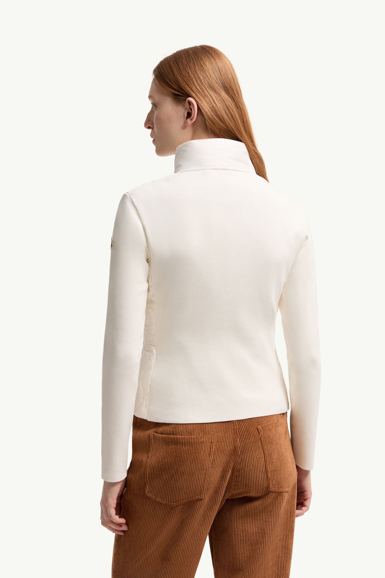 Cotton Padded Zip-Up Cardigan Women White Moncler 4