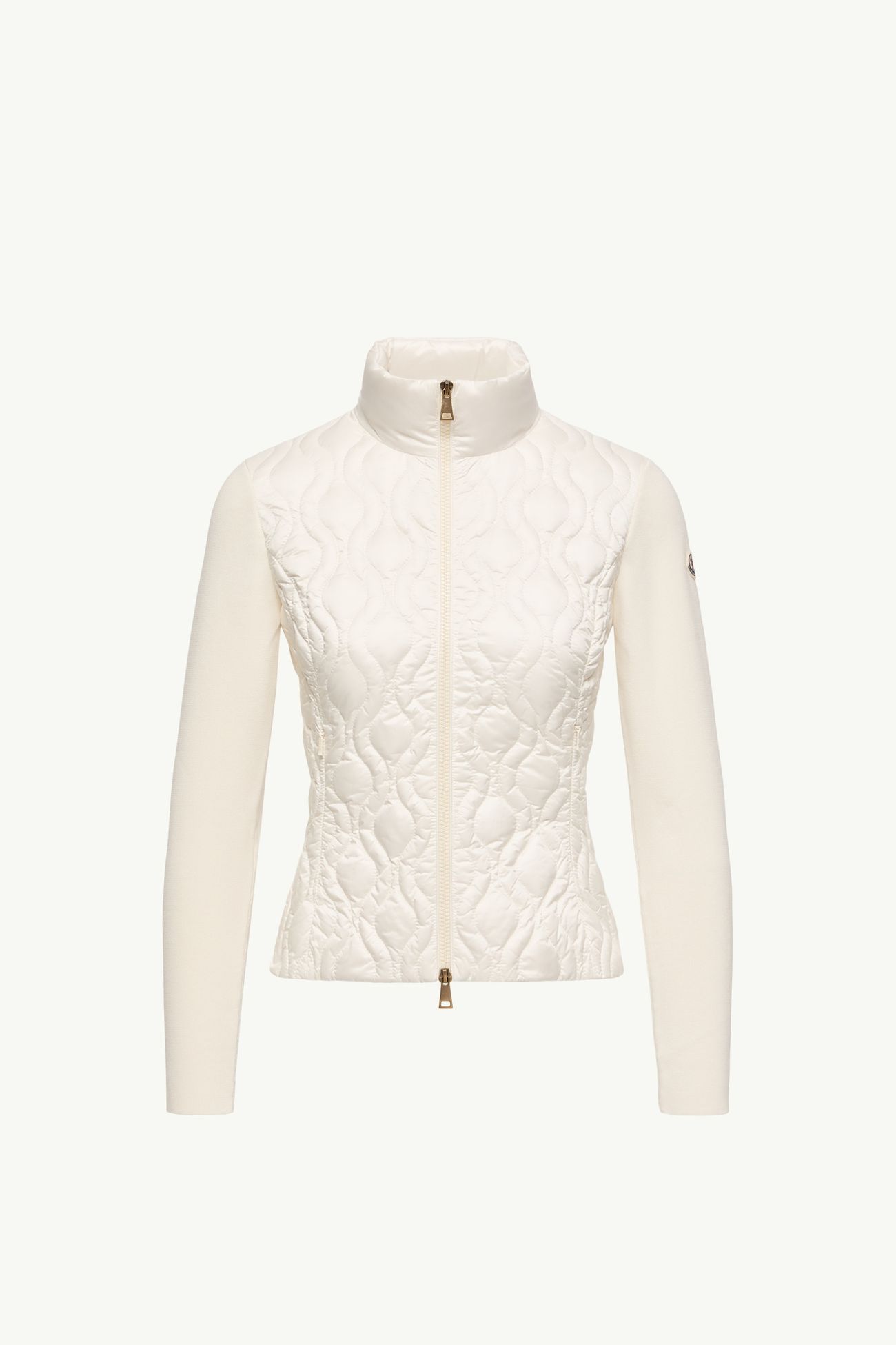 Cardigan matelassé zippé en coton Femmes Blanc Moncler 2