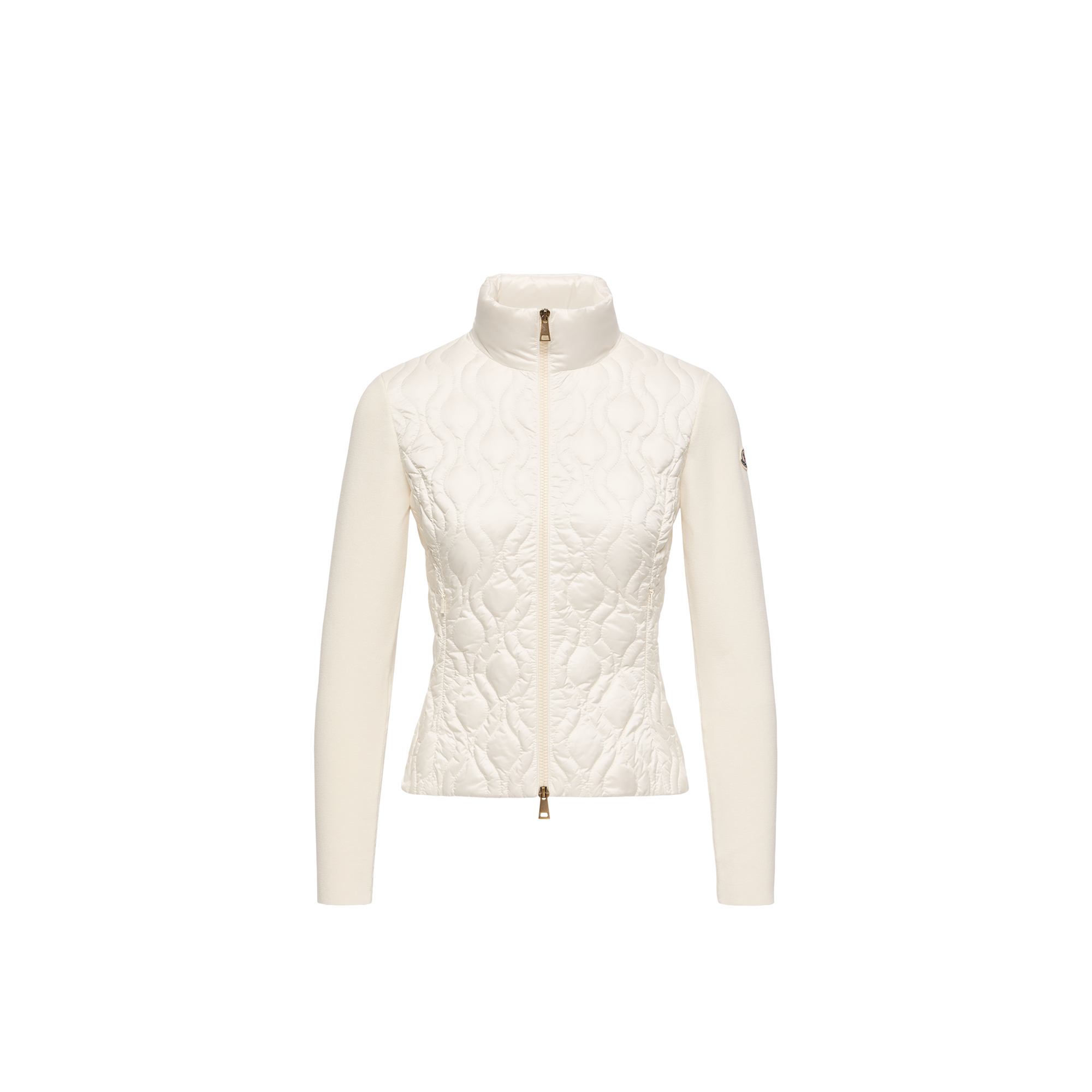 Moncler   Cotton Padded Zip-Up Cardigan for Women in White, Size: M