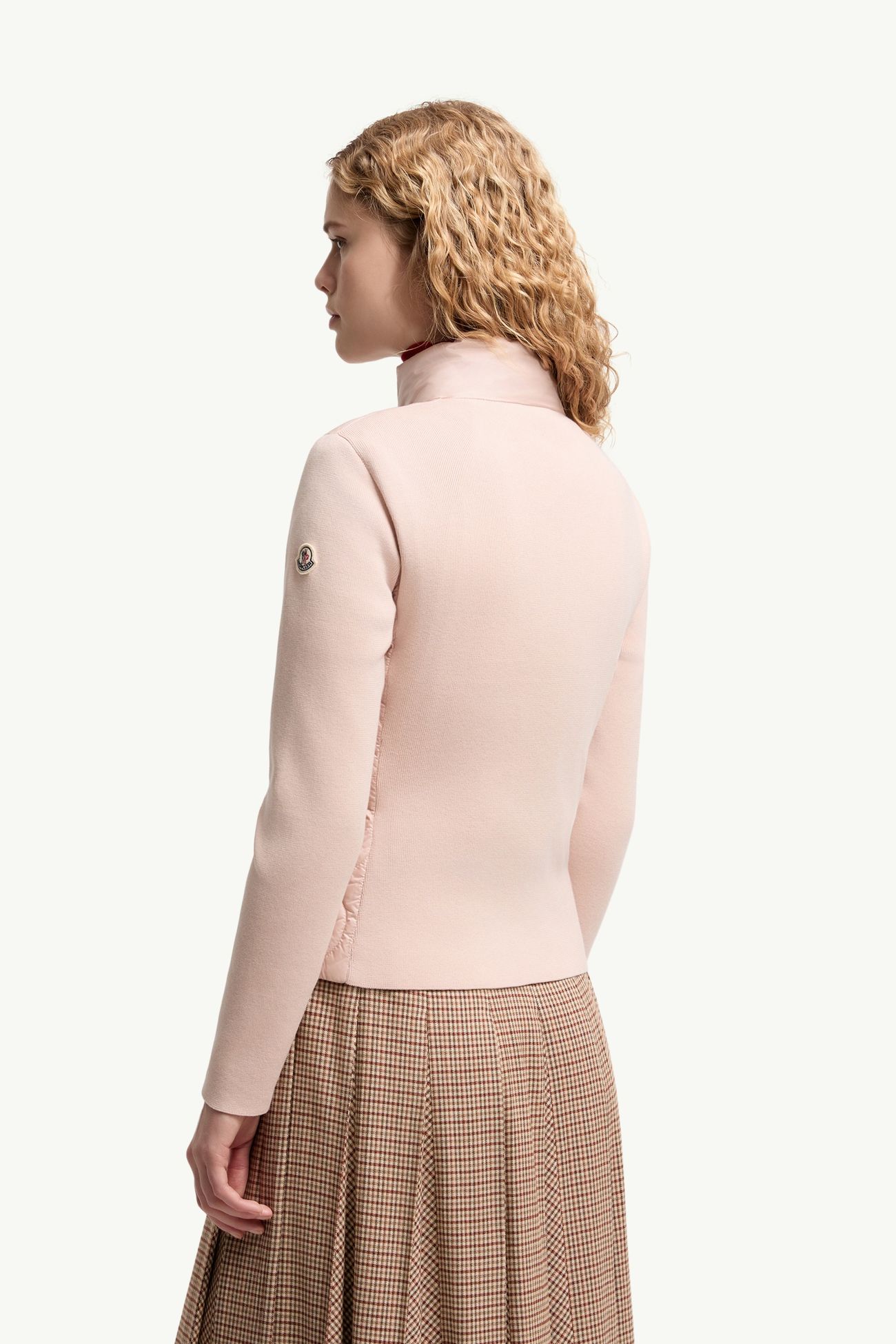 Cotton Padded Zip-Up Cardigan Women Pink Moncler 4