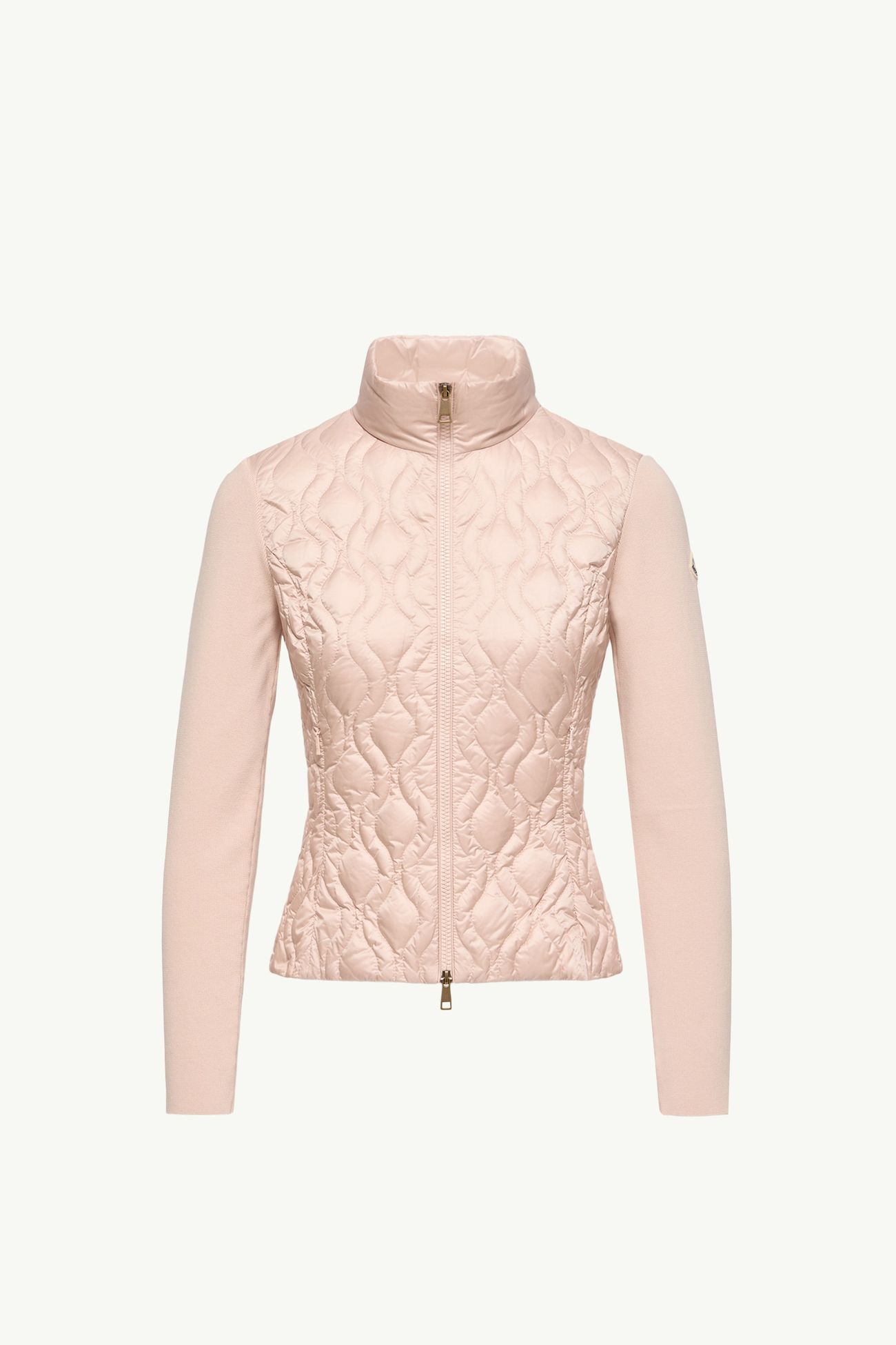 Cardigan imbottito con zip in cotone Donna Rosa Moncler 2
