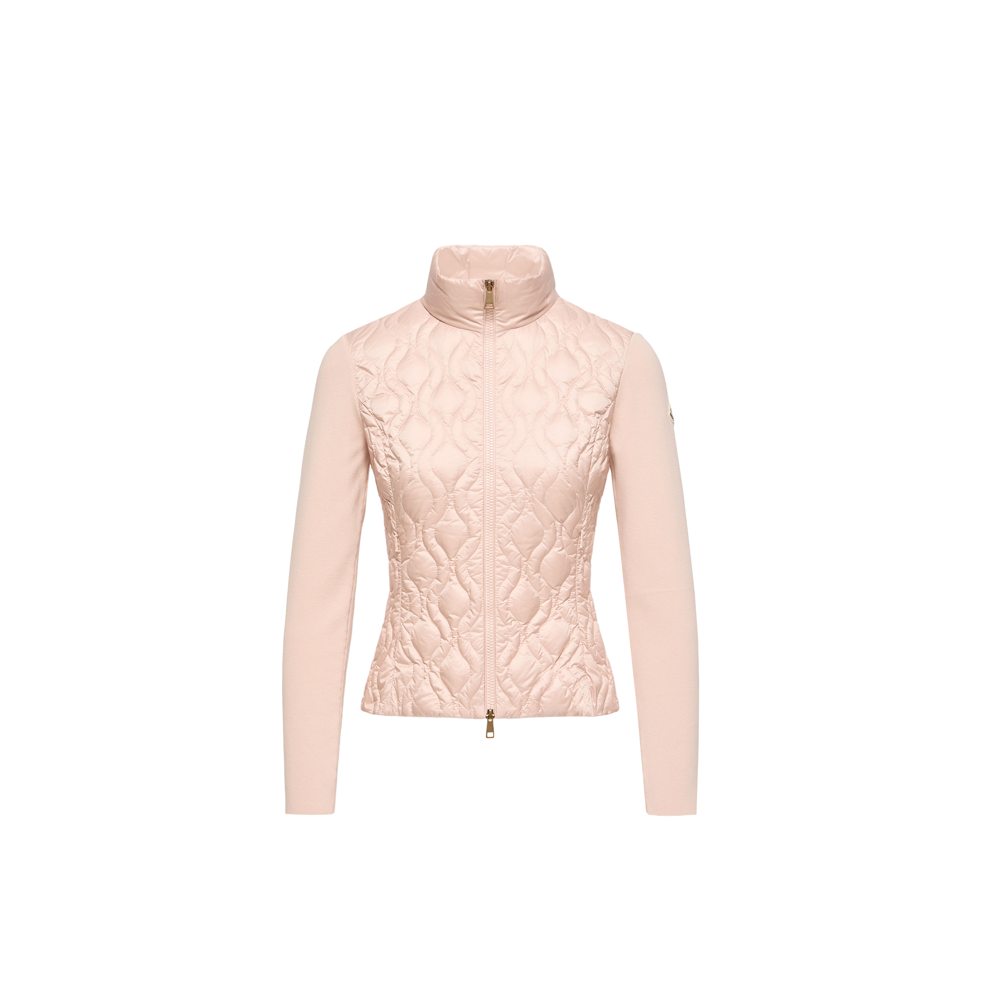 Moncler   Cotton Padded Zip-Up Cardigan for Women in Pink, Size: L