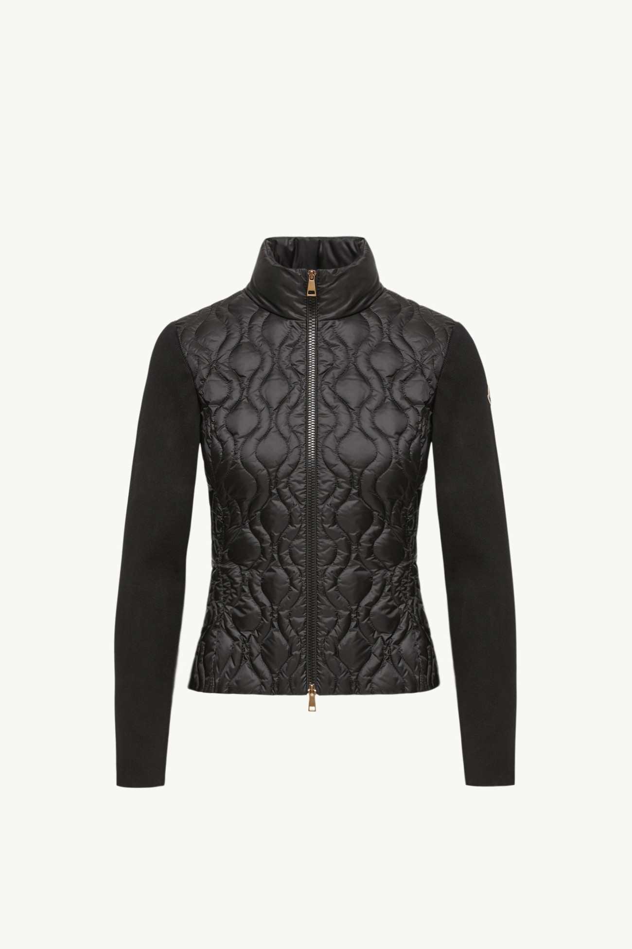 Cotton Padded Zip-Up Cardigan Women Black Moncler 2