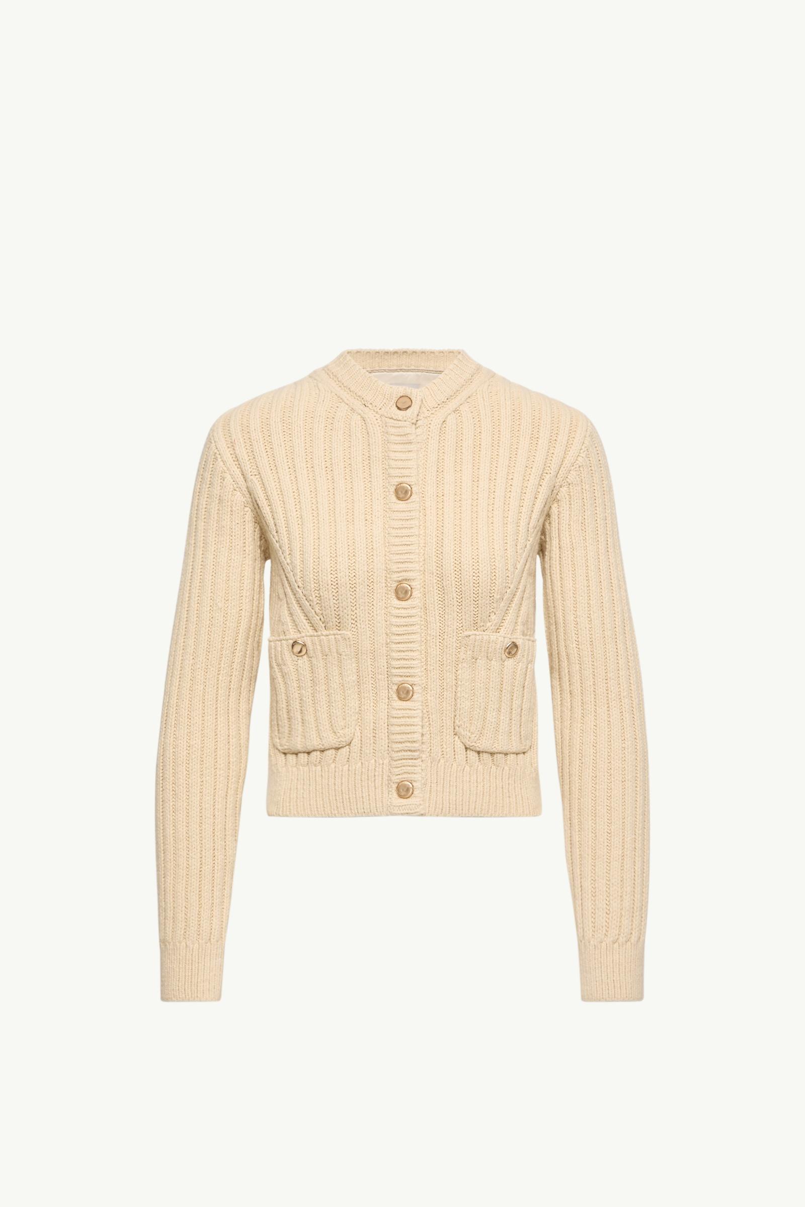 코튼 패딩 카디건 여성 라이트 베이지 Moncler, 1 of 0