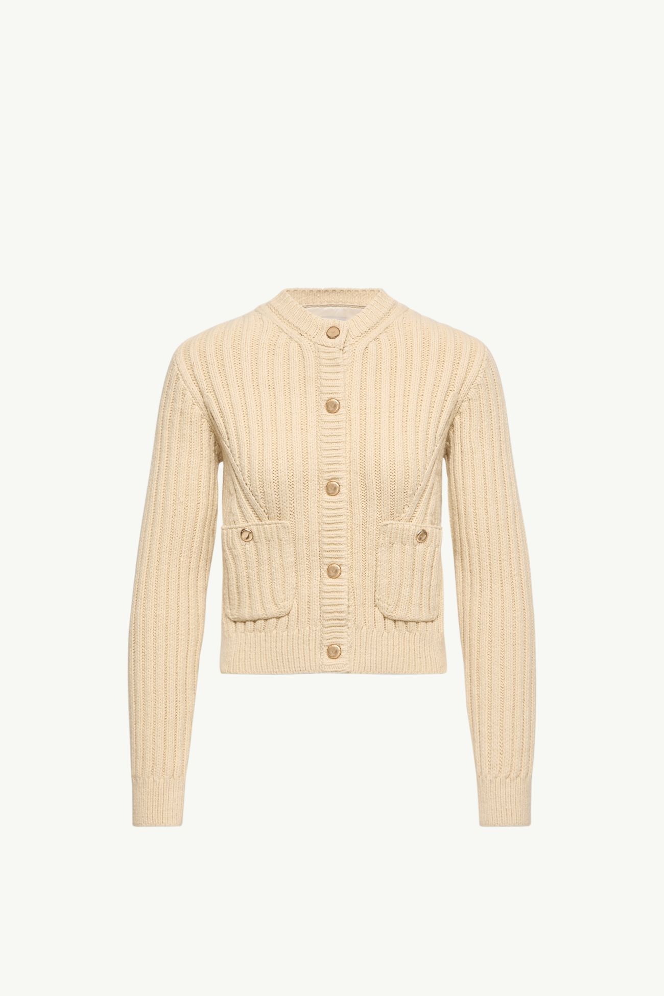 Cardigan imbottito in cotone Donna Beige Chiaro Moncler 2