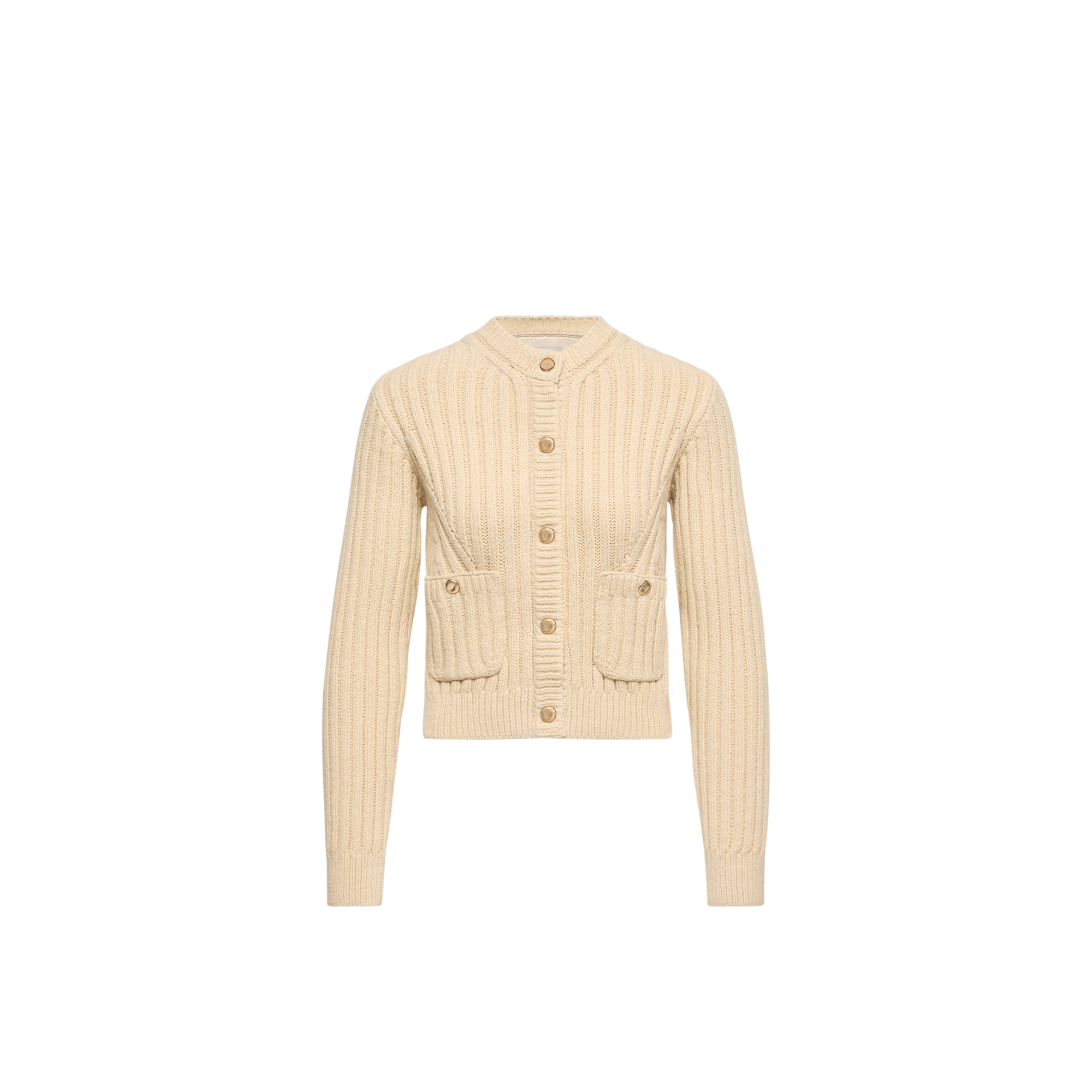 Moncler   Cotton Padded Cardigan for Women in Beige, Size: L