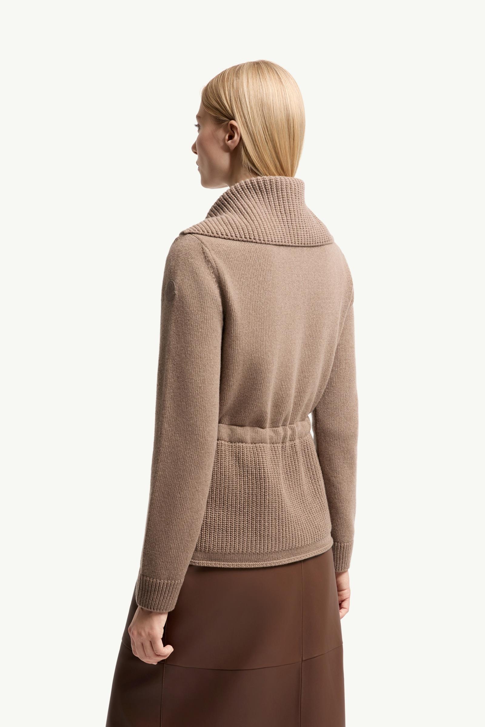 MONCLER - 〈新品〉モンクレール cardigan モヘア ニットガーデン カシミア混合 Beige Wool & Cashmere Blend Padded Zip-Up Cardigan - Sweaters