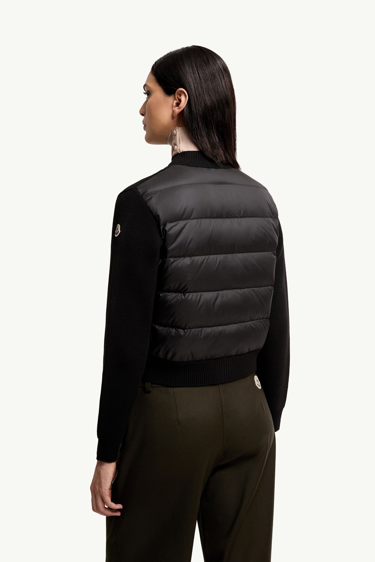 女士羊毛和羊绒混纺加衬开衫 女士 黑色 Moncler 4