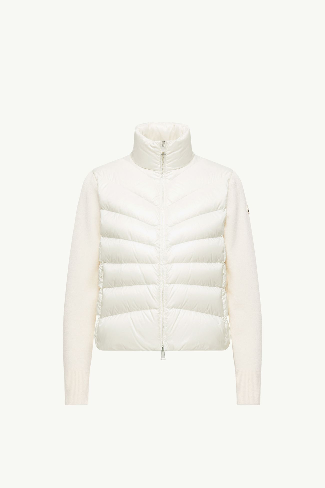 Cardigan imbottito in lana con zip Donna Bianco Moncler 2
