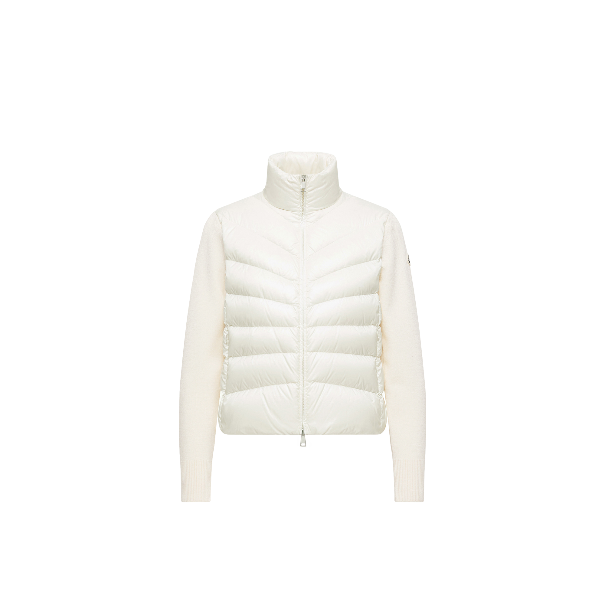 Moncler   Padded Wool Zip-Up Cardigan for Women in White, Size: Xs