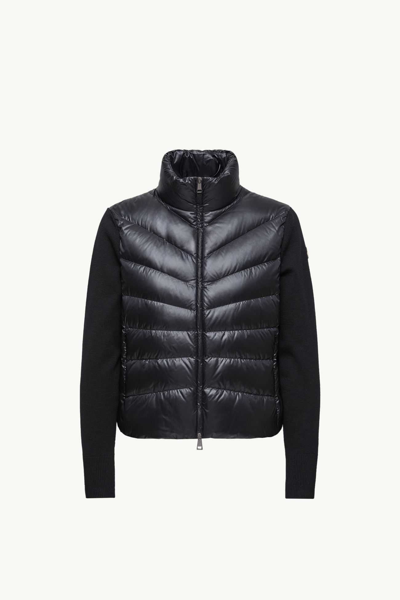 夾層羊毛拉鏈開襟毛衣 女士 黑色 Moncler 2