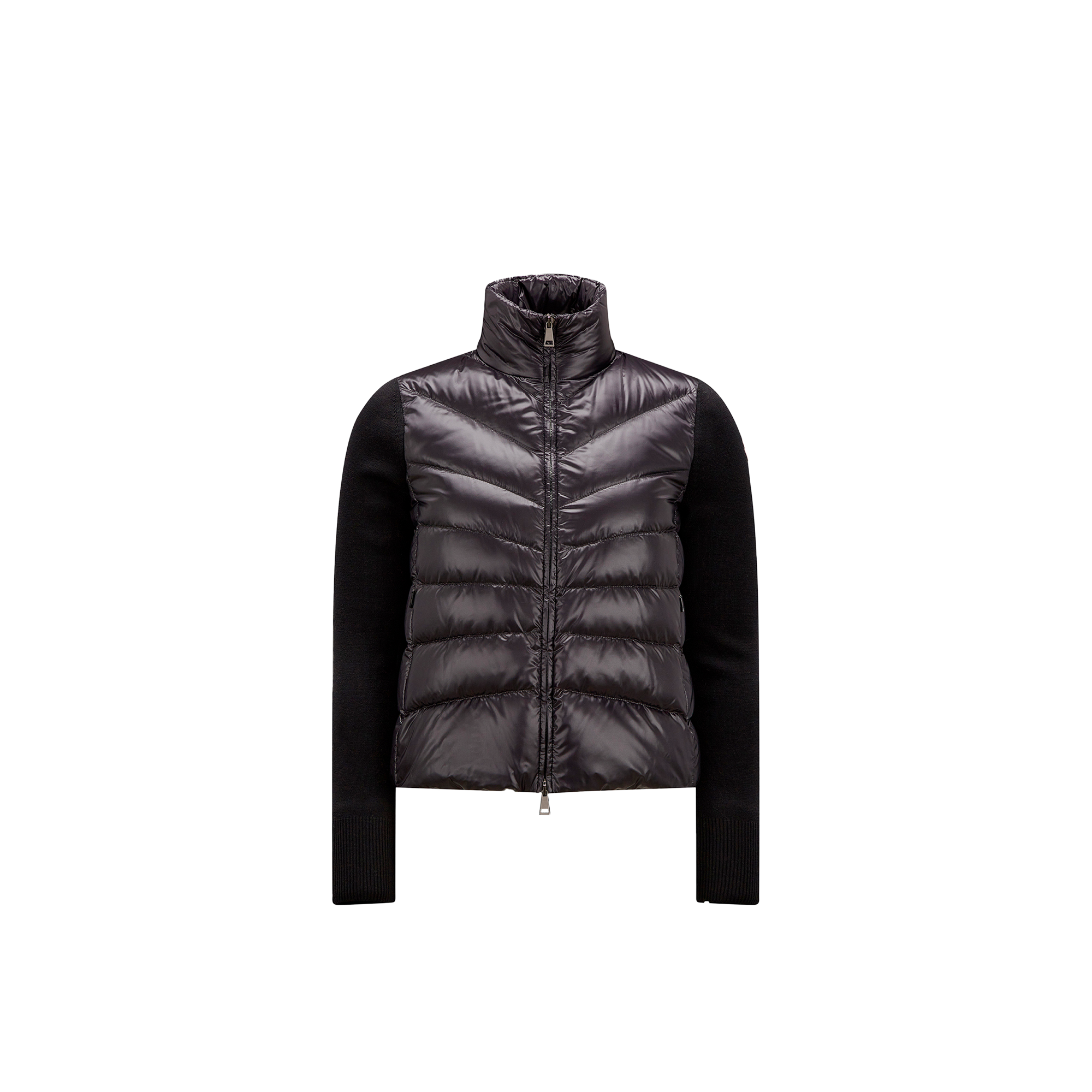 Moncler   Padded Wool Zip-Up Cardigan for Women in Black, Size: L