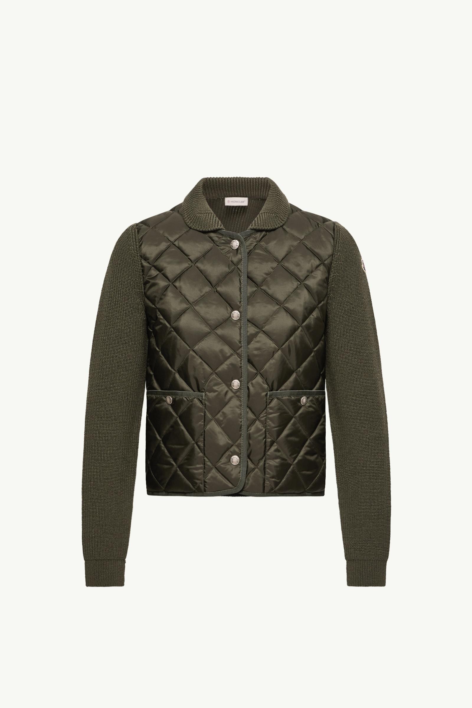 Diamond Quilted Padded Wool Cardigan Women Dark Green Moncler, 1 of 0