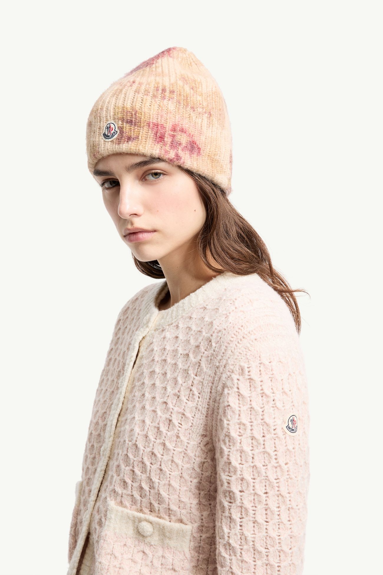 Wool Blend Cardigan Women Light Pink Moncler 1