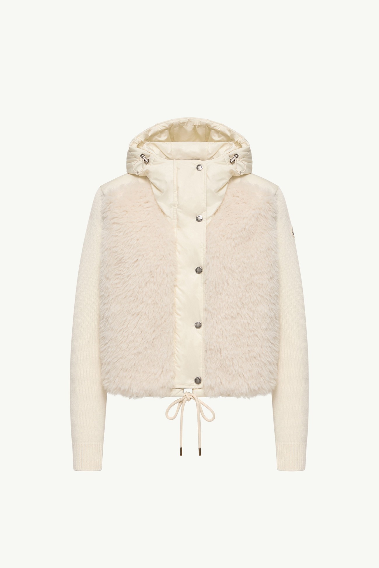 羊毛羊絨混紡夾層拉鏈開襟毛衣 女士 白色 Moncler 2