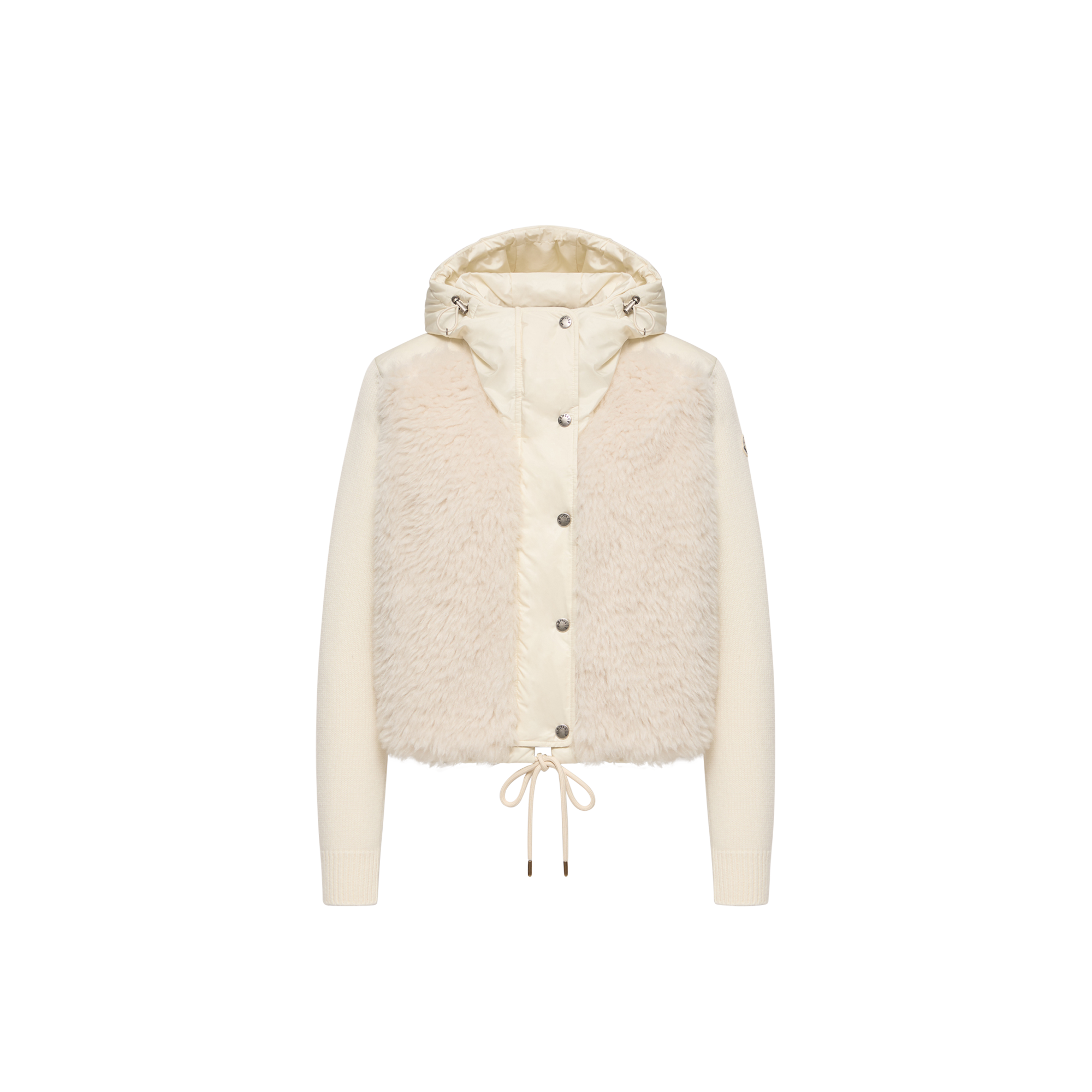Moncler Wool & Cashmere Blend Padded Zip-Up Cardigan for Women in White, Size: S - Image 1