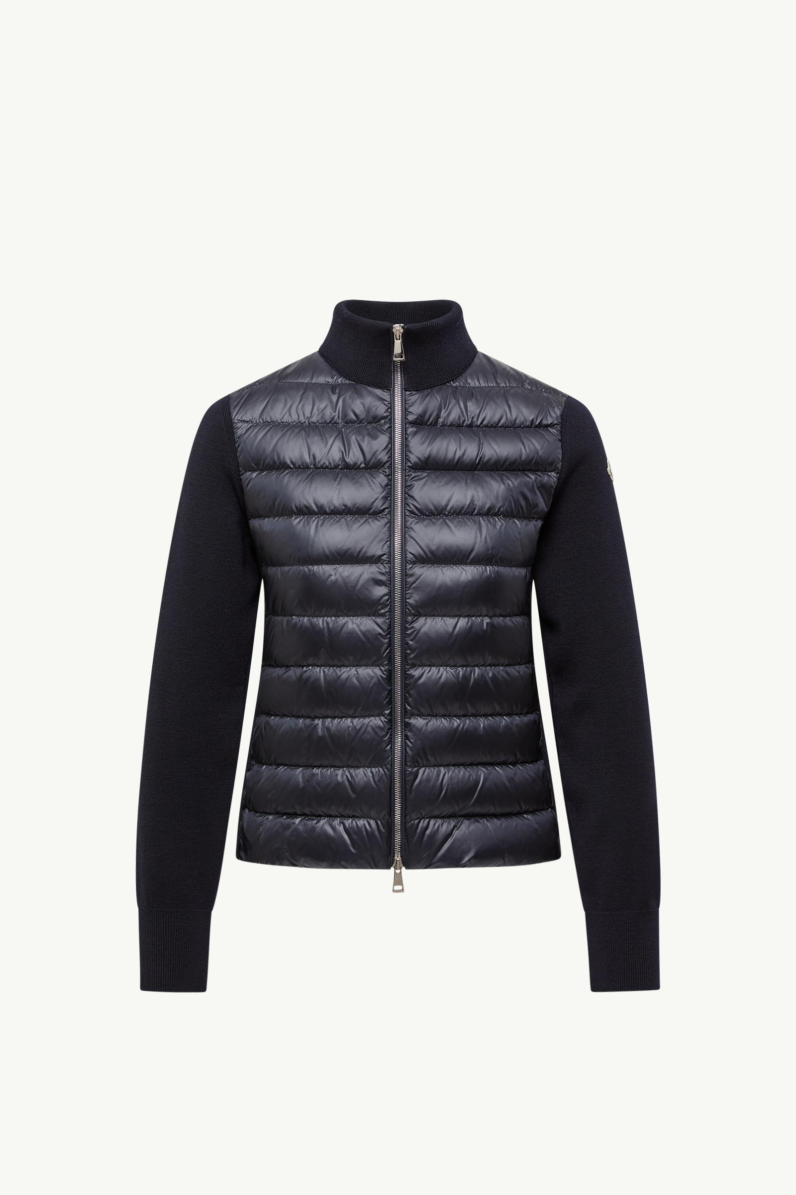Padded Wool Zip-Up Cardigan Women Navy Blue Moncler, 1 of 0
