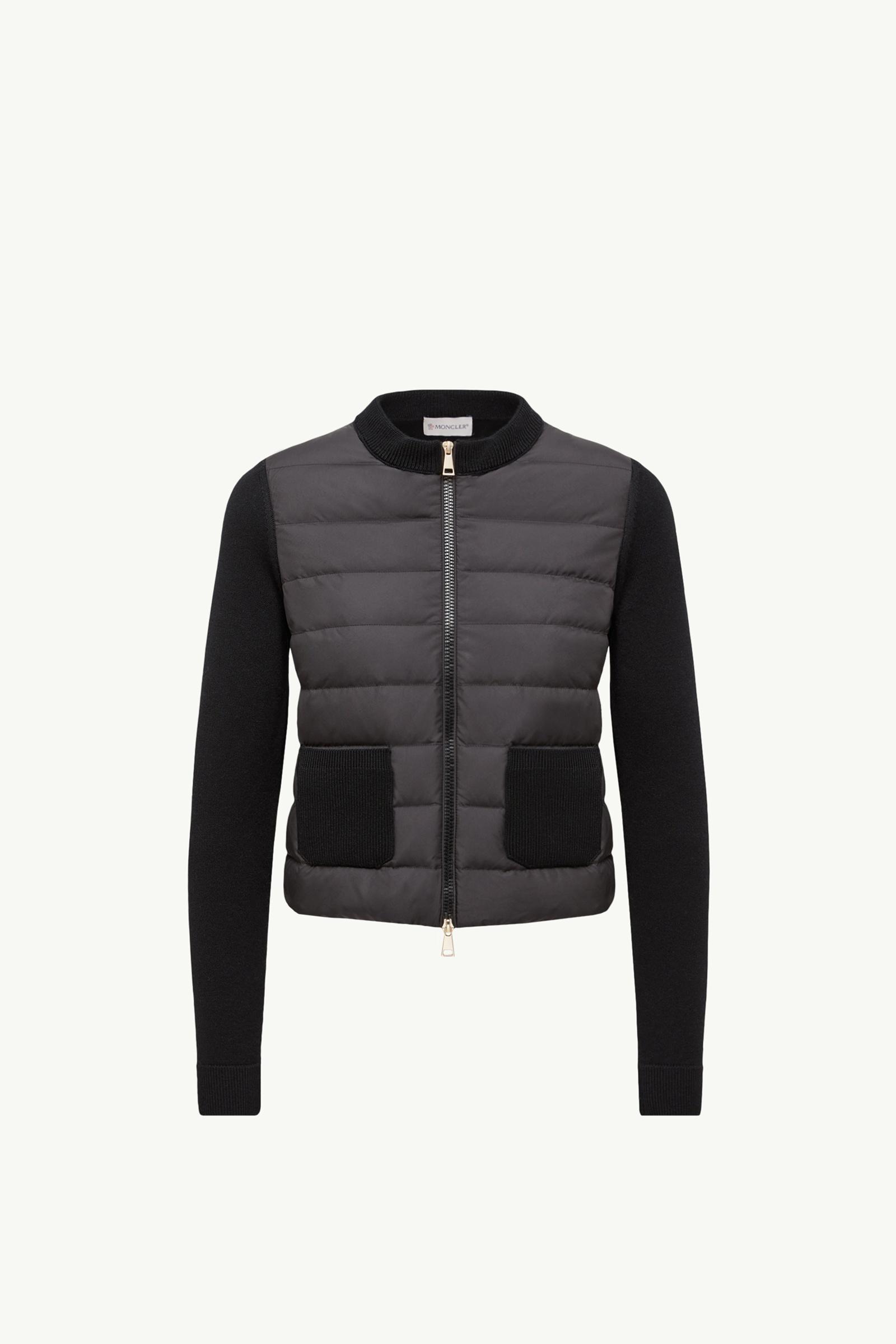 Wool Padded Zip-Up Cardigan Women Black Moncler, 1 of 0