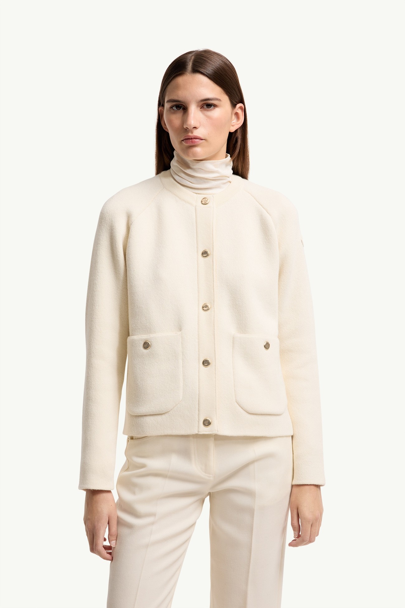 女士羊毛和山羊绒混纺开衫 女士 象牙白 Moncler 3