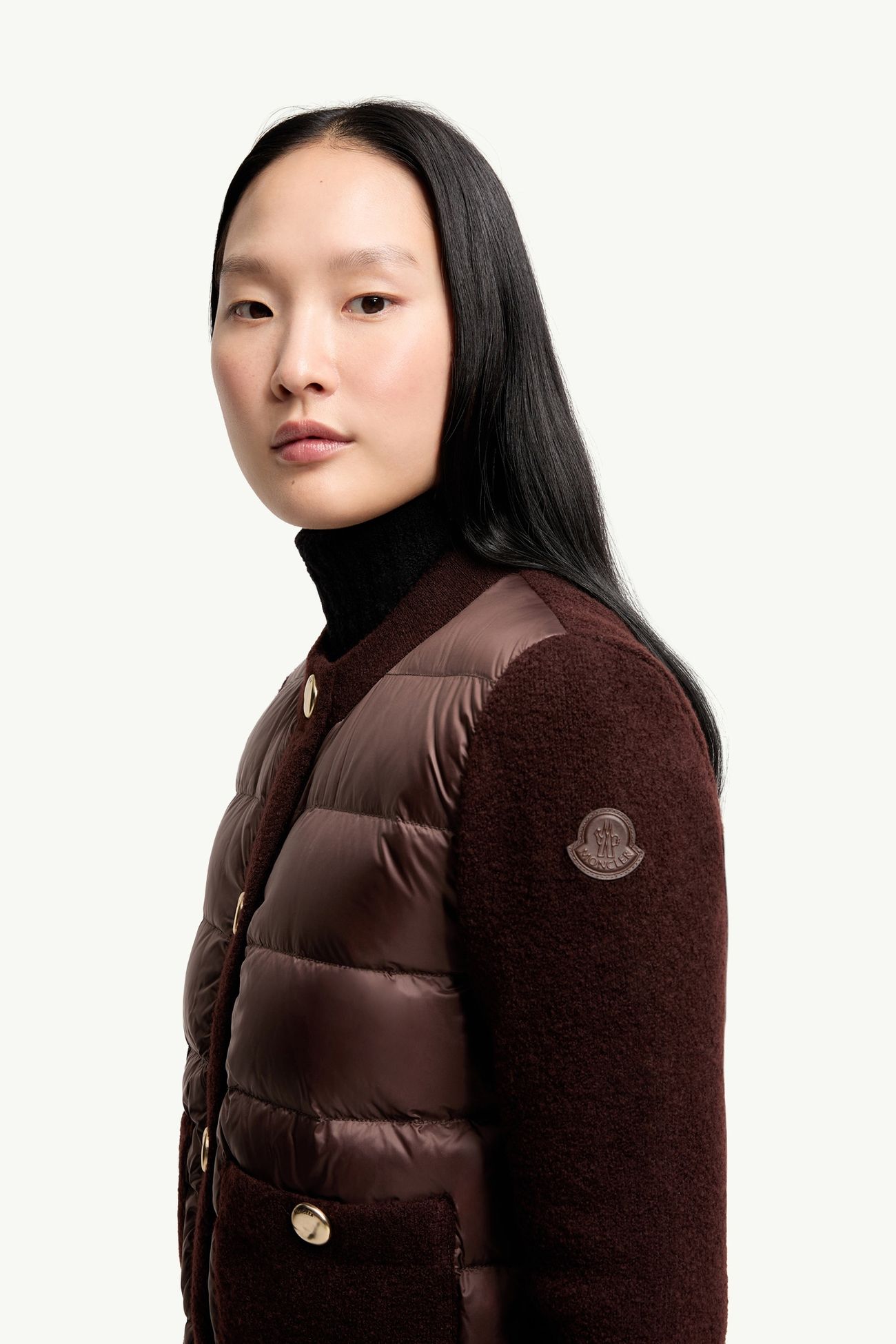 女士羊毛混纺加衬开衫 女士 棕色 Moncler 1