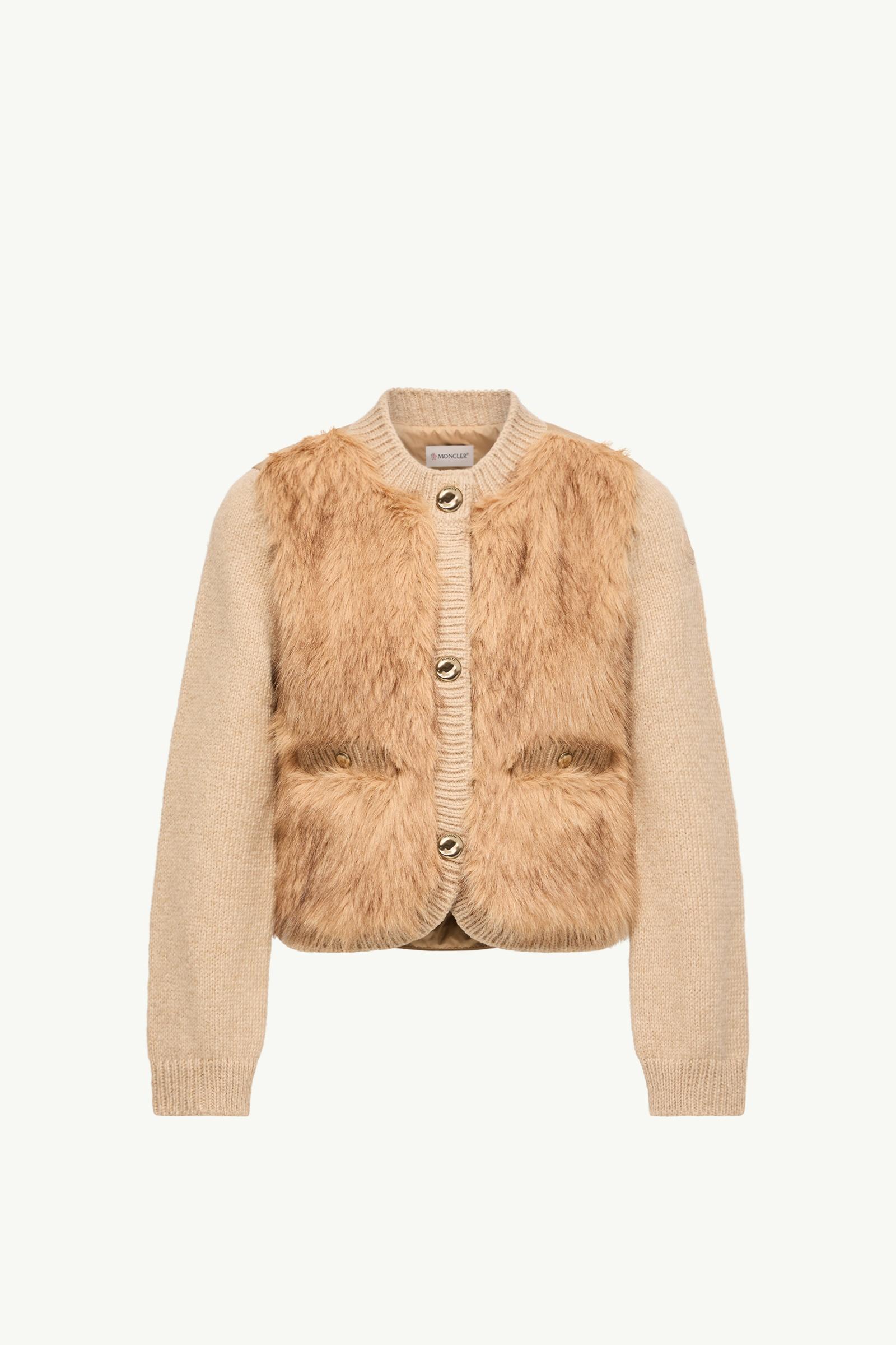 알파카 & 울 혼방 패딩 카디건 여성 베이지 Moncler, 1 of 0