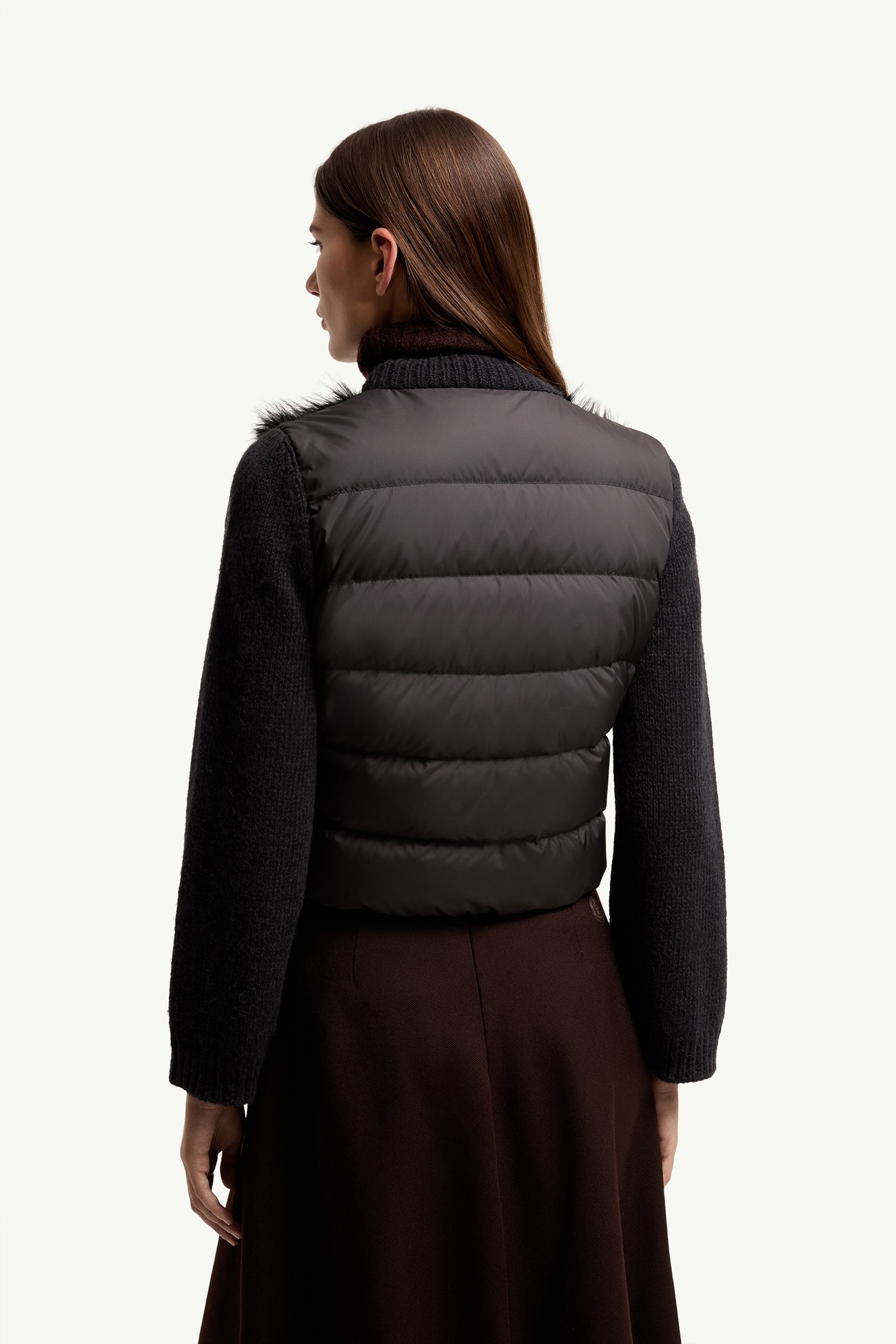 Alpaca & Wool Blend Padded Cardigan Women Black Moncler 4