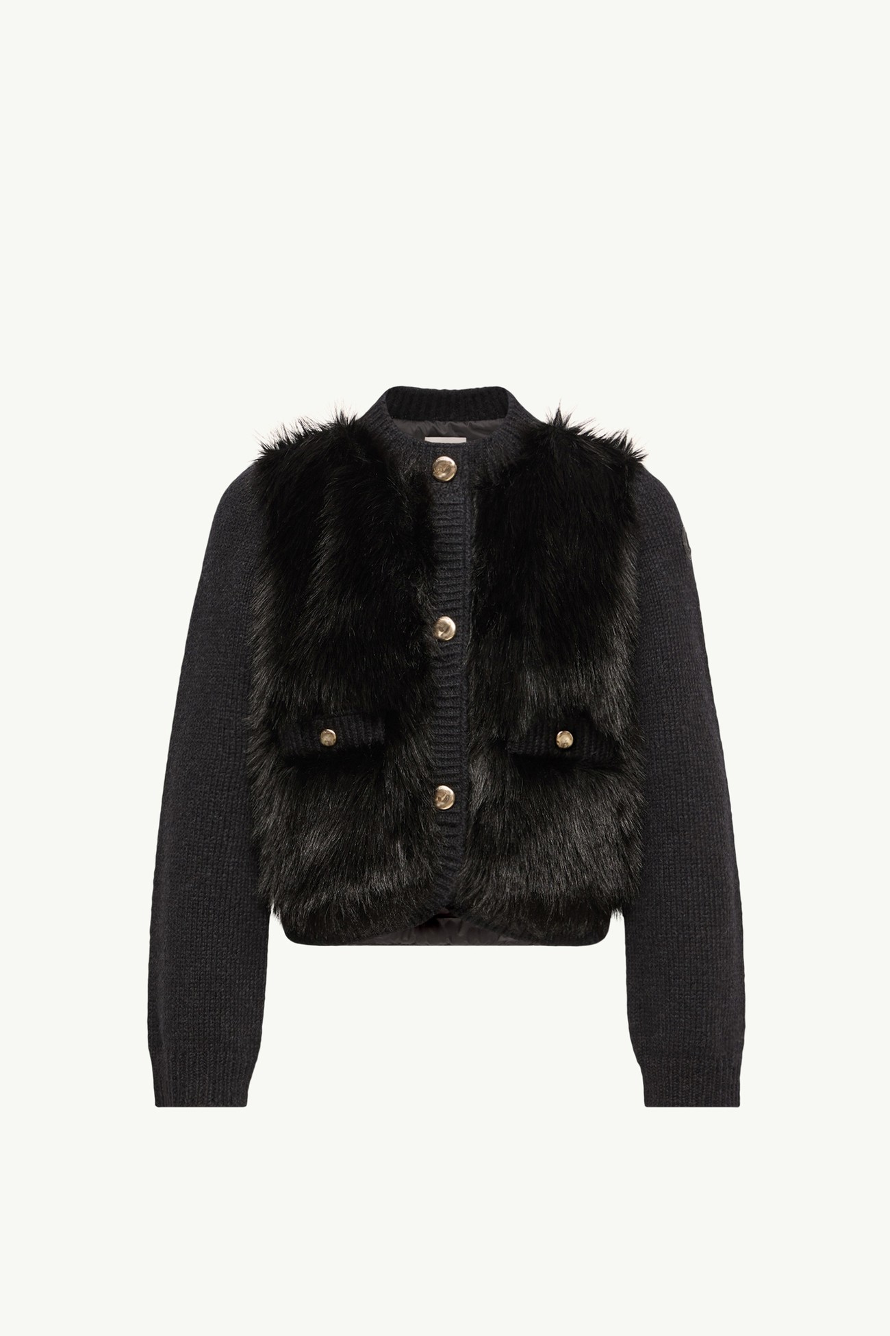 女士羊驼毛和羊毛混纺加衬开衫 女士 黑色 Moncler 2