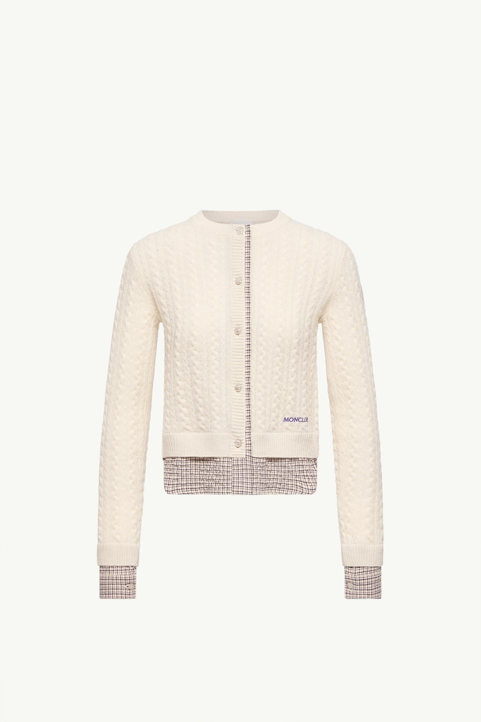 Cable Knit Wool & Cashmere Blend Cardigan Women White Moncler, 1 of 0
