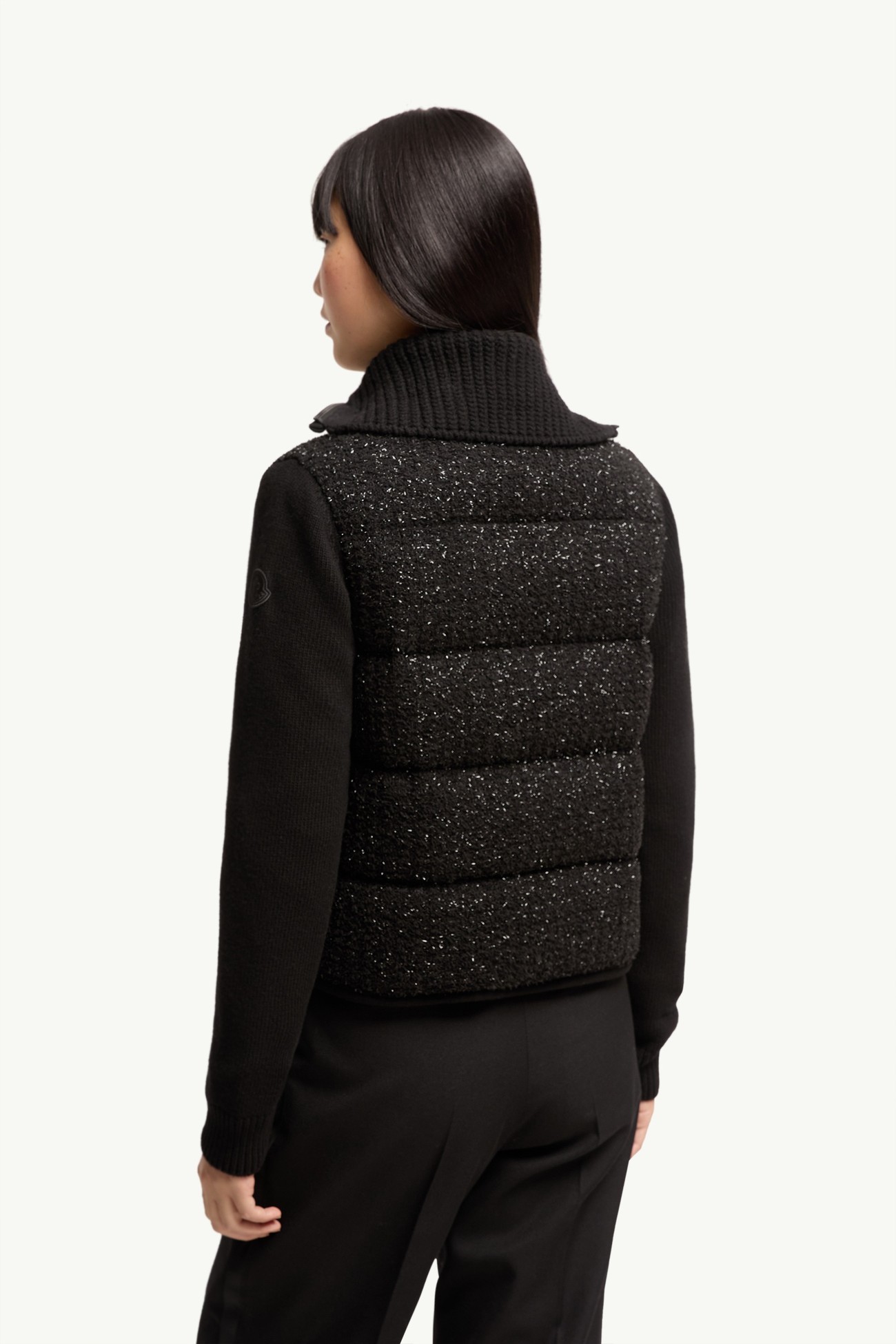 Wool & Cashmere Blend Down Cardigan Women Black Moncler 4
